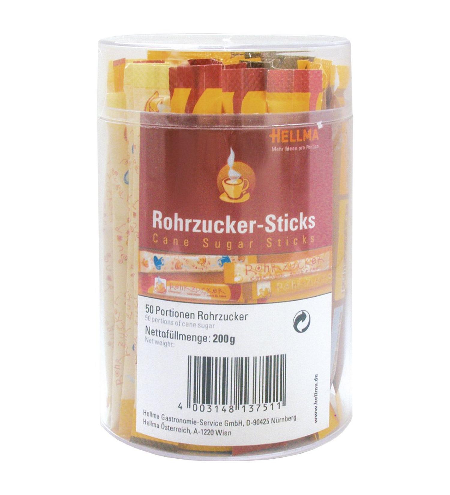 Hellma Cane Sugar Sticks - 50x200g Pack | Premium Sweeteners for Coffee & Tea | Global Shipping Available - Buy Online on GoSupps.com