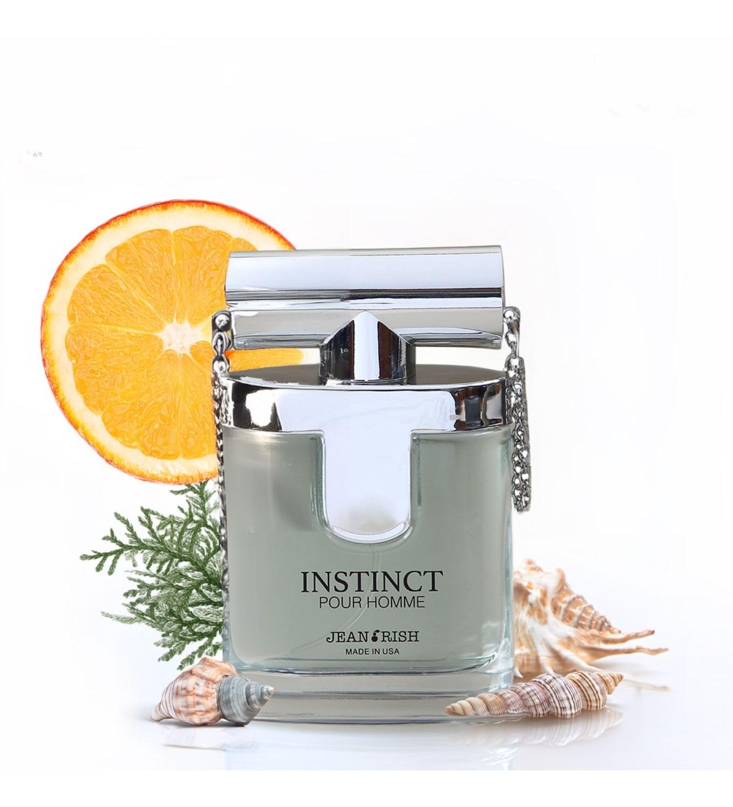 Jean Rish Instinct Pour Homme Eau De Toilette - Perfume for Men (3.4 Fl Oz / 100ml) with Ambergis Mandarine Orange & Sea Notes - Long Lasting and Luxury Fragrance - Buy Online on GoSupps.com