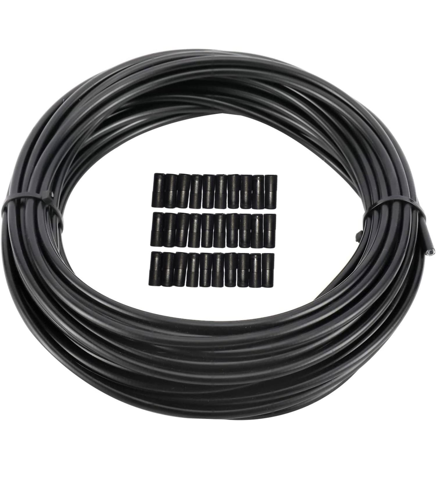 YaeMarine 5mm X 50ft Black Bicycle/Bike Brake Cable Housing with 30 Cable End Caps - Buy Online on GoSupps.com