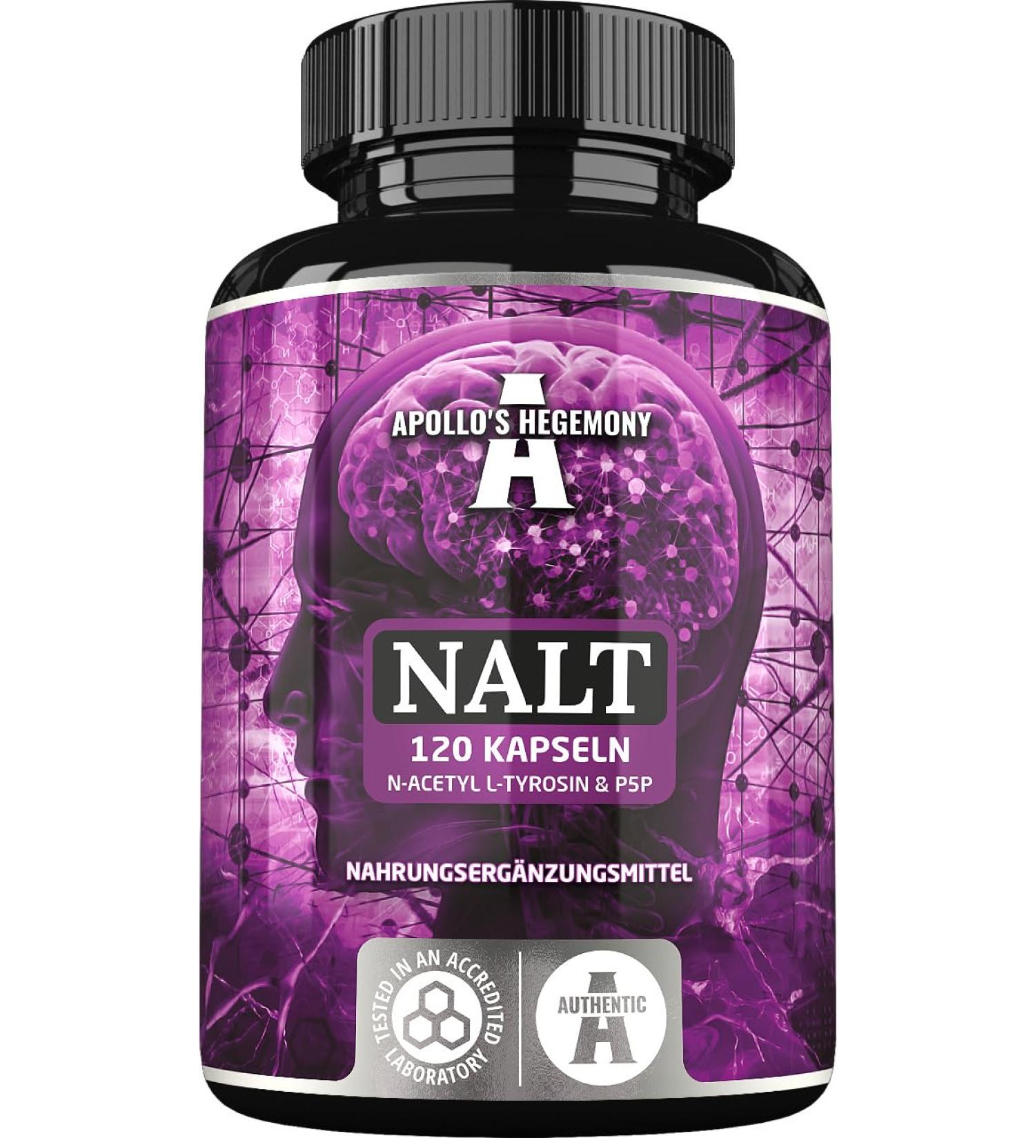 N-Acetyl-L-Tyrosine 500mg with Vitamin B6 | 120 Capsules | High Dose Amino Acids Supplement | 4 Months Supply | Apollo's Hegemony - Buy Online on GoSupps.com