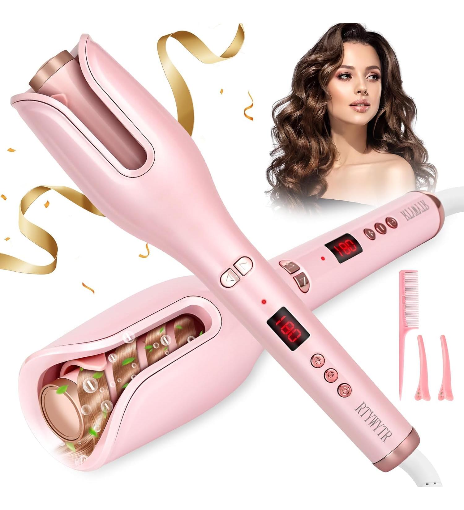 Shop Automatic Hair Curler - Ceramic Curling Iron with 17 Temp Settings & 3 Timers | Anti-Tangle & Scald Protection (Pink - Buy Online on GoSupps.com