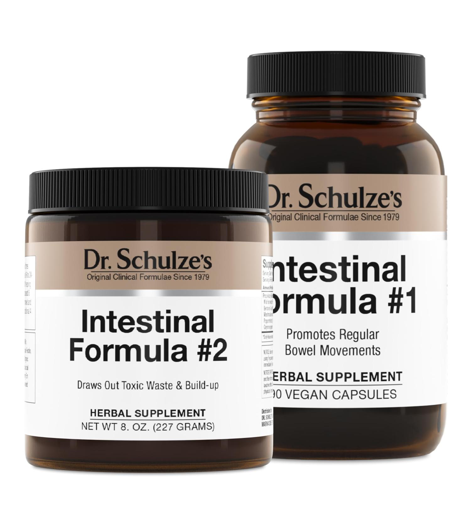 Dr. Schulze's Intestinal Formula #2 (8 Ounces) and Intestinal Formula #1 Capsules (90 Capsules) - Organic Herbal Supplements - Buy Online on GoSupps.com