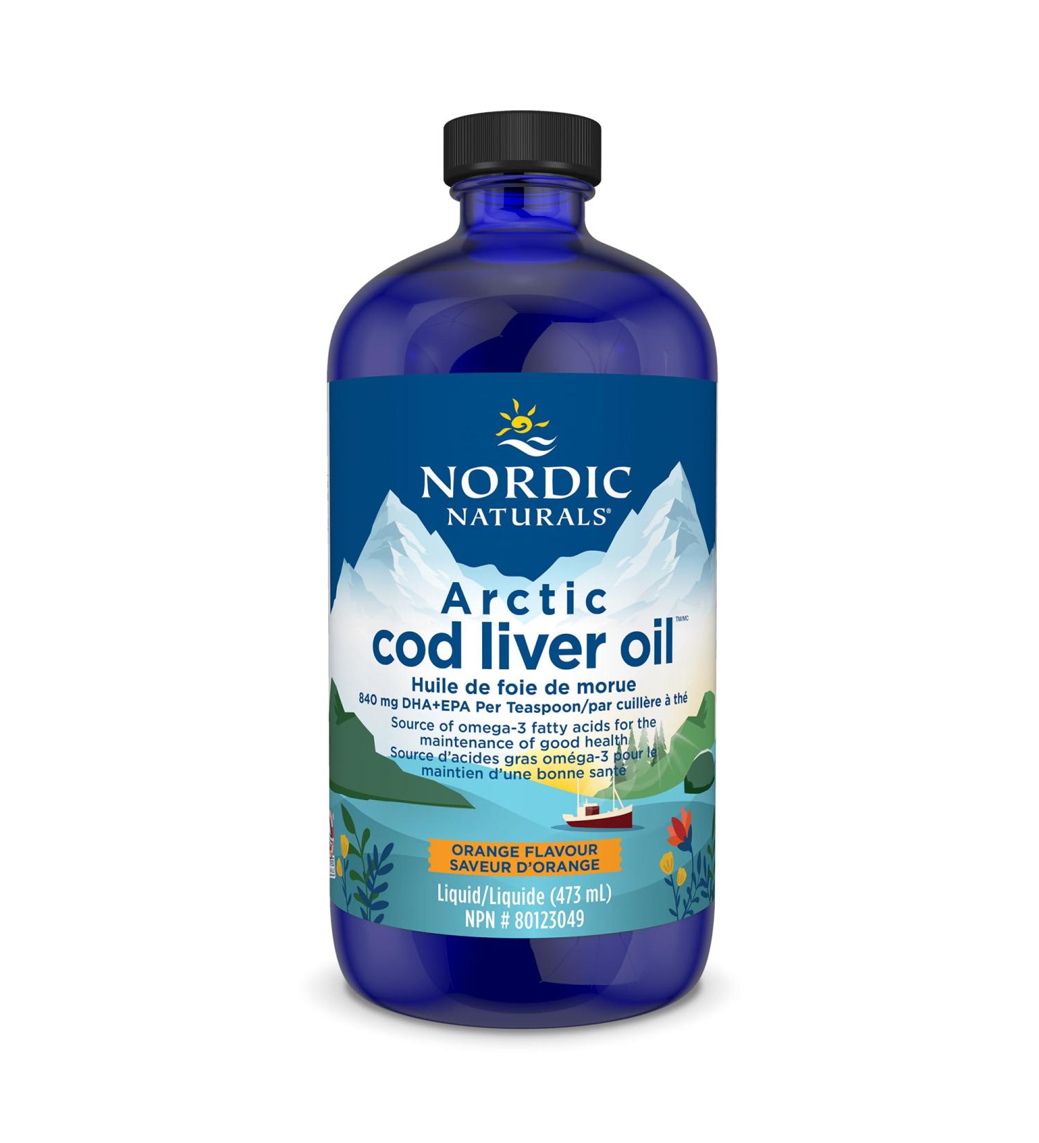 Nordic Naturals Arctic CLO - Cod Liver Oil Promotes Heart and Brain Health (Orange 473 mL) Orange 473 ml (Pack of 1) - Buy Online on GoSupps.com