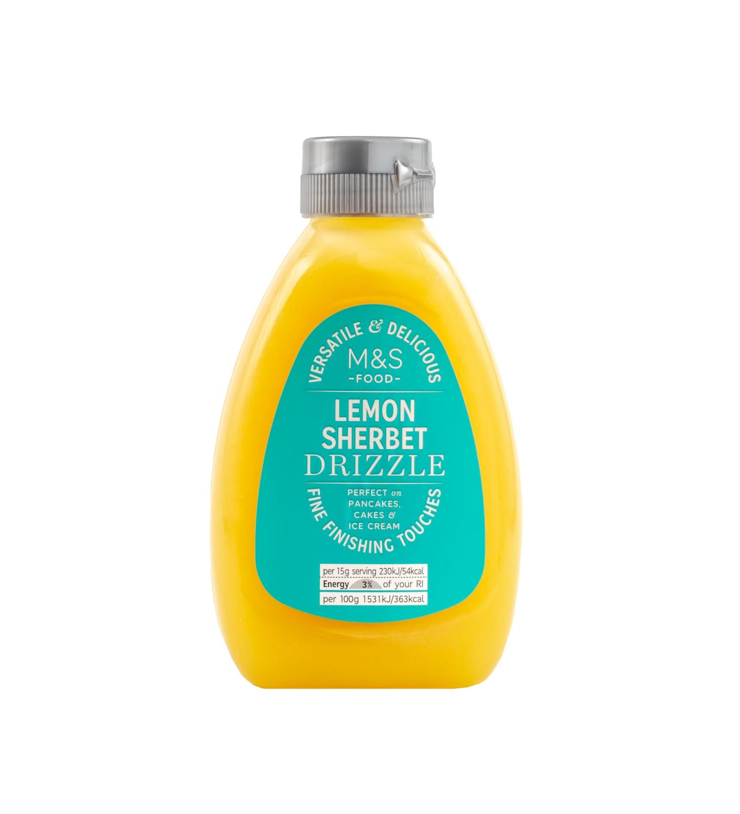 M&S Marks & Spencer Lemon Sherbert Drizzle Dessert/Ice Cream Sauce Vegetarian Squeezy Bottle 290g