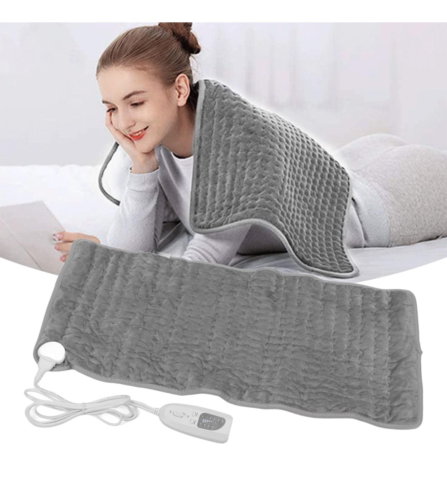 Adjustable Electric Heating Pad 76x40 cm | Pain Relief & Home Warmer with Timer | Grey Color - Buy Online on GoSupps.com