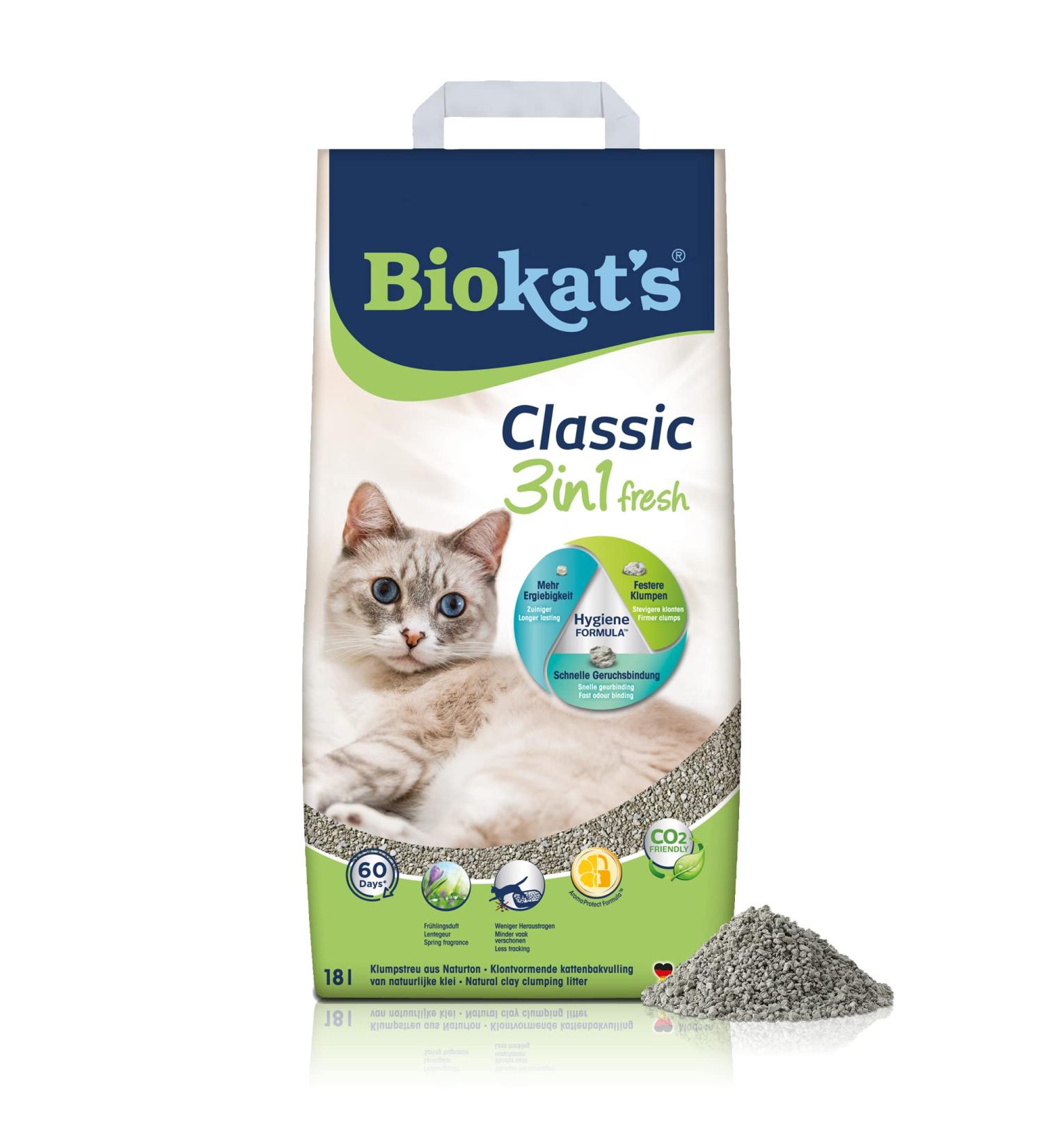 Biokat's Classic Fresh 3in1 Clumping Cat Litter - 18L Bag with Spring Scent | Premium Pet Supplies for Cats - Buy Online on GoSupps.com