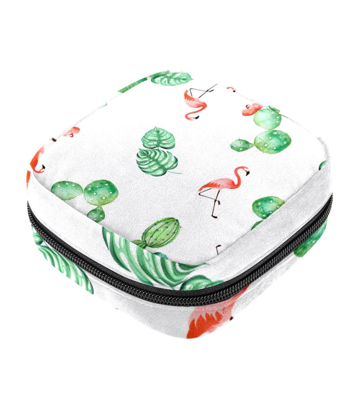 Flamingo Period Bag Large Storage Pouch for Menstrual Cup & Sanitary Napkins - Girls/Women Organizer, Multicoloured - Buy Online on GoSupps.com