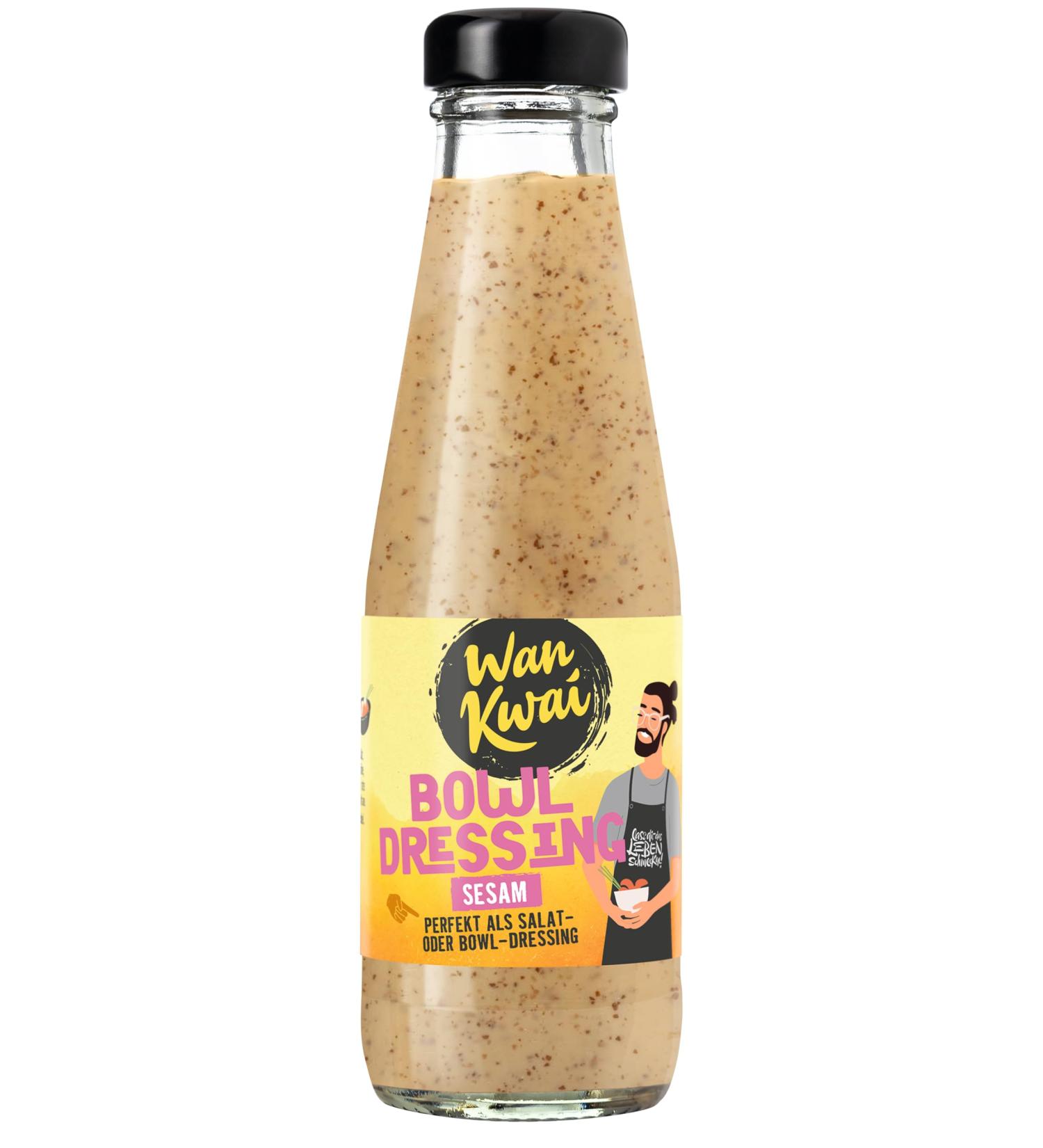 WAN KWAI SESAM BOWL Dressing - 6 x 200ml | Perfect Soy Sauce & Roasted Sesame Seed Dressing for Salads & Bowls - Buy Online on GoSupps.com
