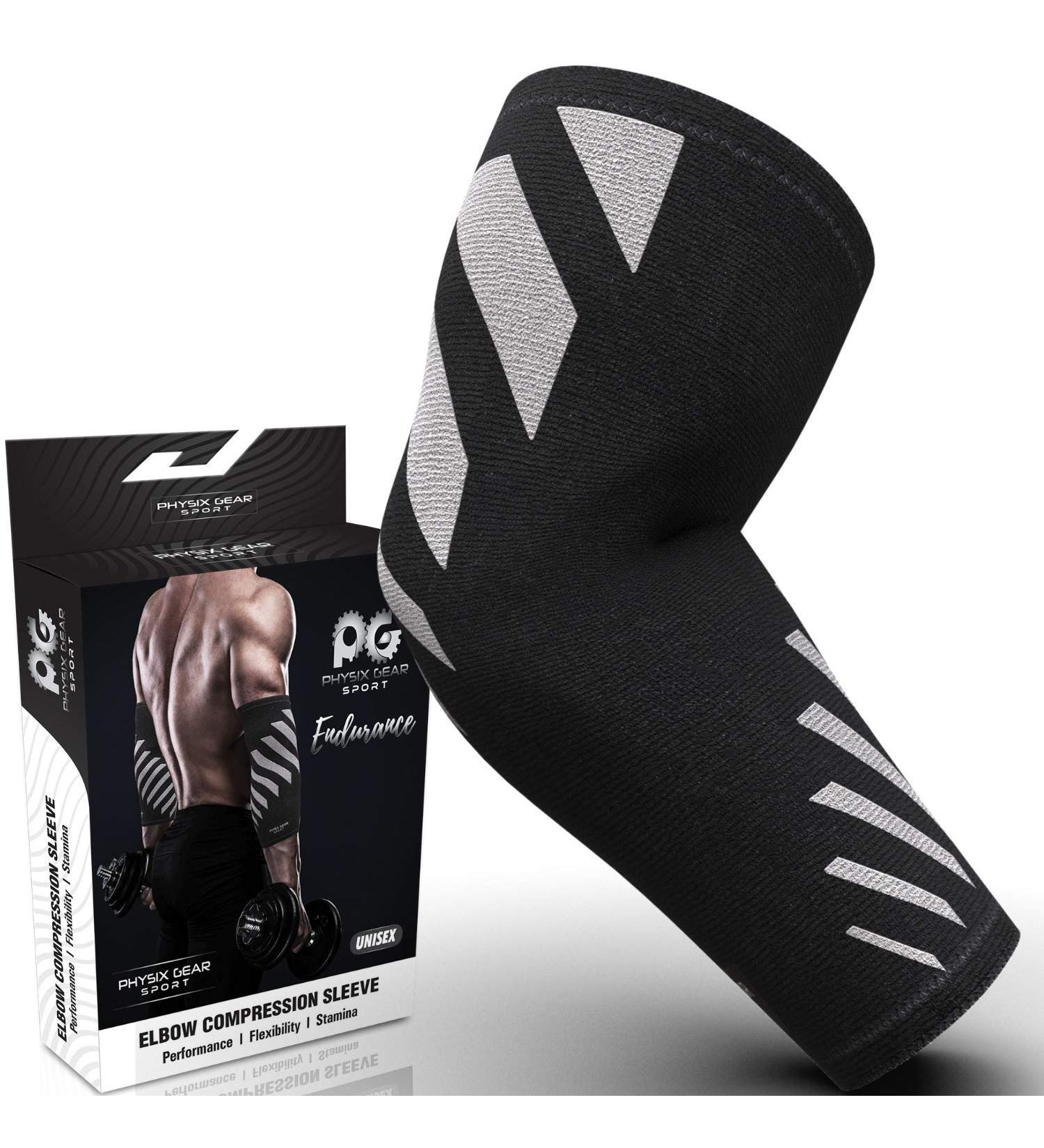 Premium Breathable Elbow Support Sleeve for Men & Women - XL Grey Tennis Elbow & Golfers Elbow Brace for Joint Pain Relief - Ideal for Tendonitis - Single - Buy Online on GoSupps.com