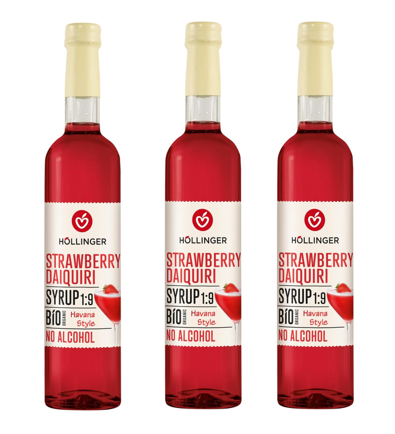 H LLINGER Sirop Strawberry Daiquiri Bio Sans Alcool Style Havana 1:9 3x500ml Liquide - Buy Online on GoSupps.com