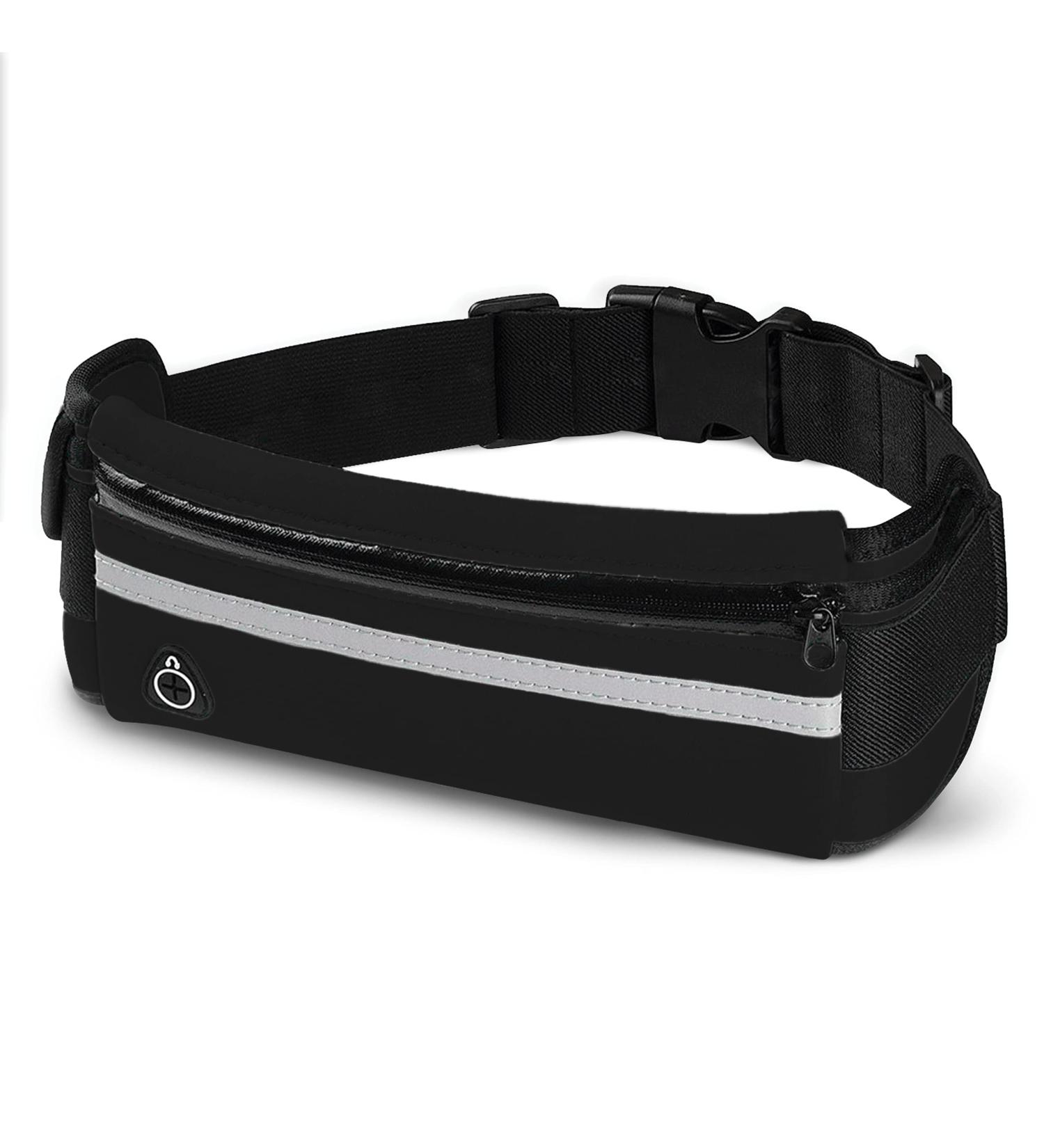 E Tronic Edge Running Belt - Unisex Money and Cell Phone Holder for Hiking - Adjustable Waist Pouch in Black - Buy Online on GoSupps.com