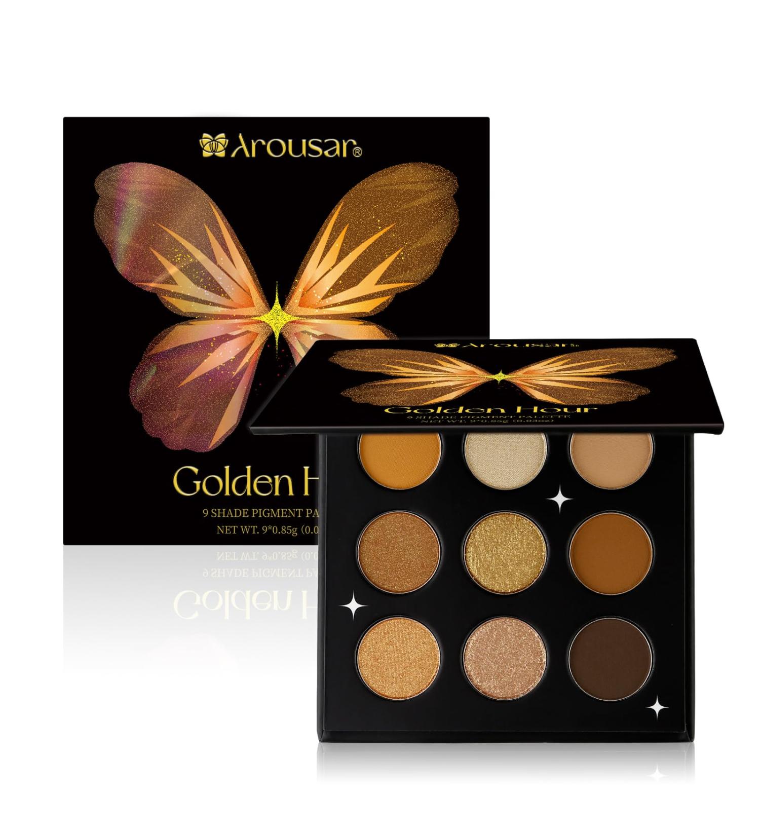 Arousar Eyeshadow Palette Matte Shimmer Glitter Nature Nude Eye Makeup Palette Highly Bold Pigmented Pressed Powder Palette Natural Velvet texture Golden Hour 01.golden Hour - Buy Online on GoSupps.com