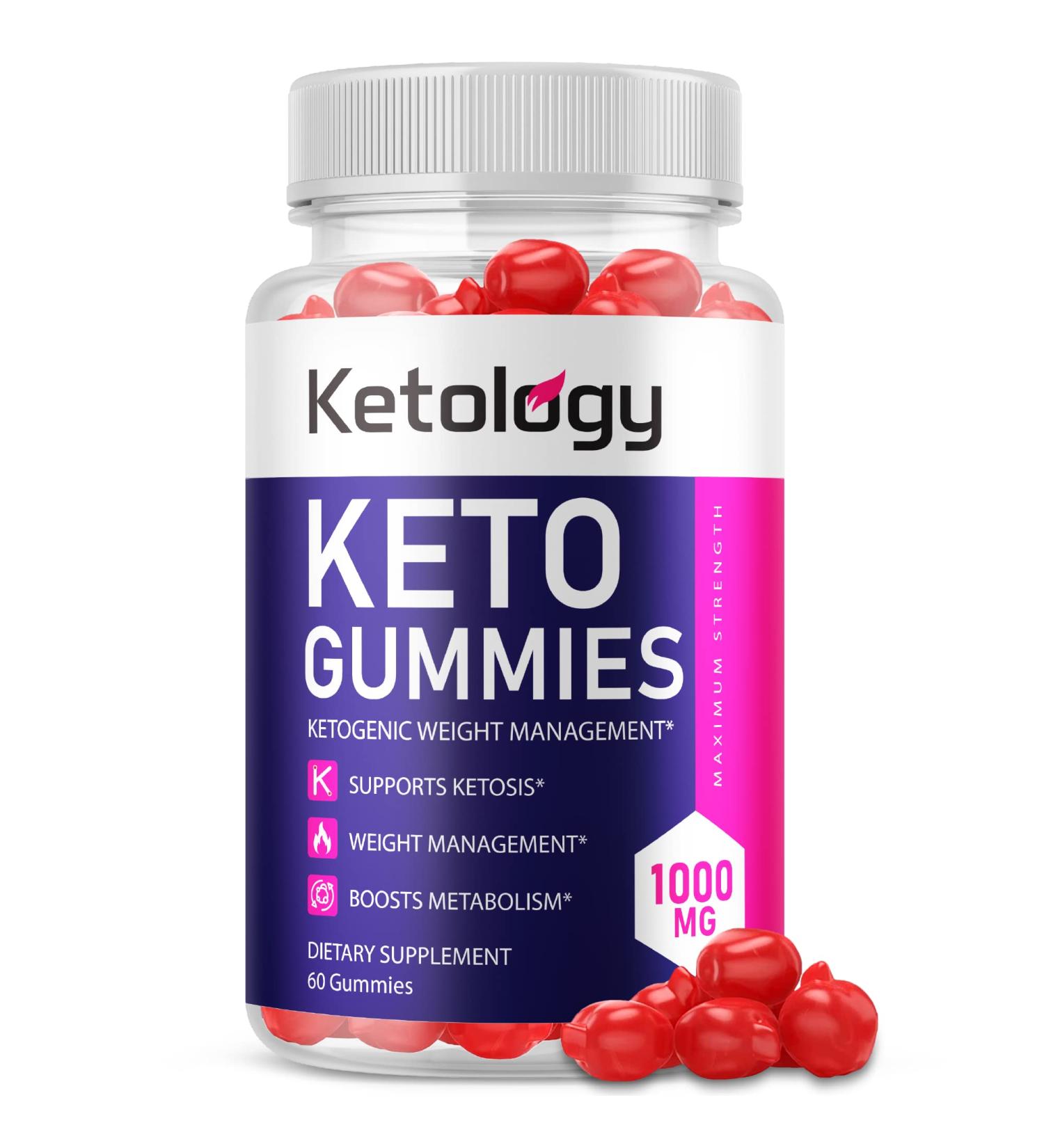 Ketology Keto ACV Gummies with Apple Cider Vinegar, B12, B6, Beet & Pomegranate Juice - 60 Gummies - Buy Online on GoSupps.com