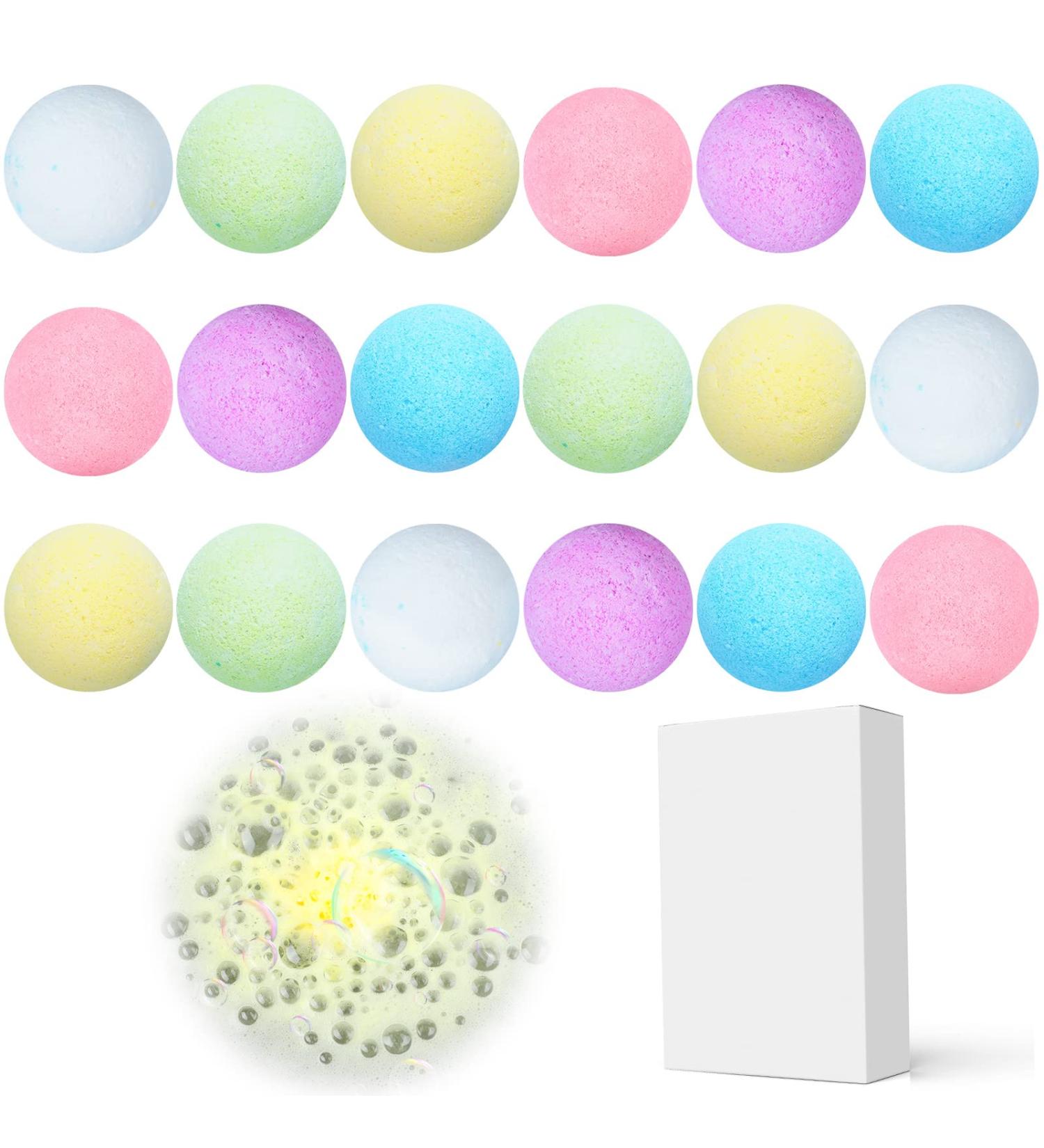 24-Piece Handmade Bath Bombs Set with Essential Oils - Perfect Birthday or Christmas Gift for Women, Mothers, Kids, and Girls - Colorful Fizzy Bubble Spa Experience - Buy Online on GoSupps.com