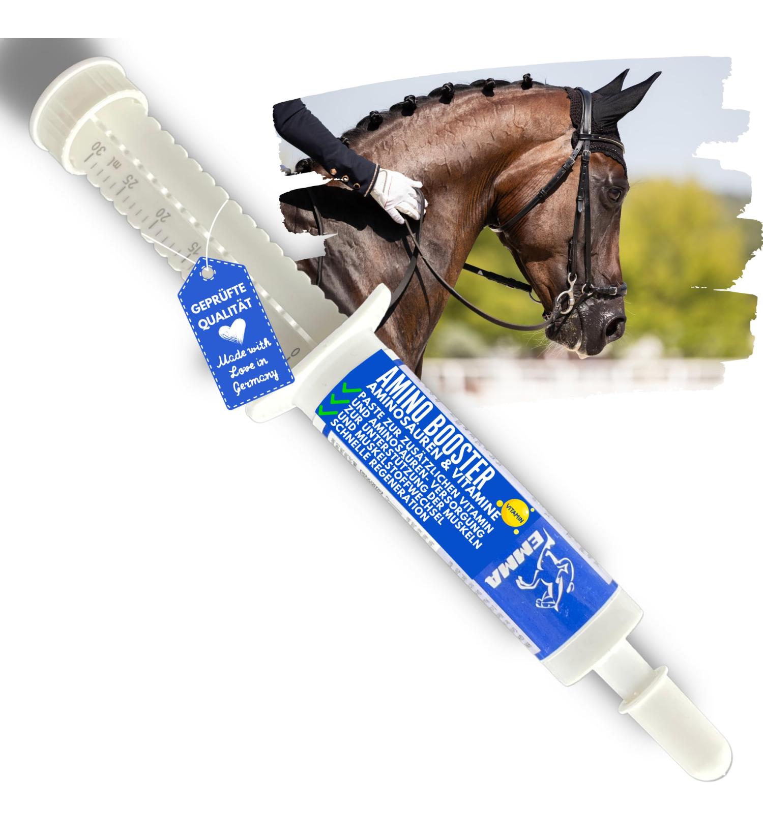 Amino Acids for Horse Bodybuilding - for Effective Trainings - Performance Amino Acid Pate Vitamin E Strengthening Recovery Musculature Regeneration Energy for Muscles Horses 30 ml - Buy Online on GoSupps.com