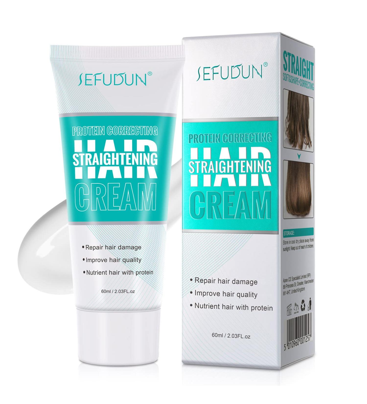 Hair Straightening Cream - Nourishing Protein Repair for Damaged Hair | Smooth Silk & Gloss Finish for Men & Women - Buy Online on GoSupps.com