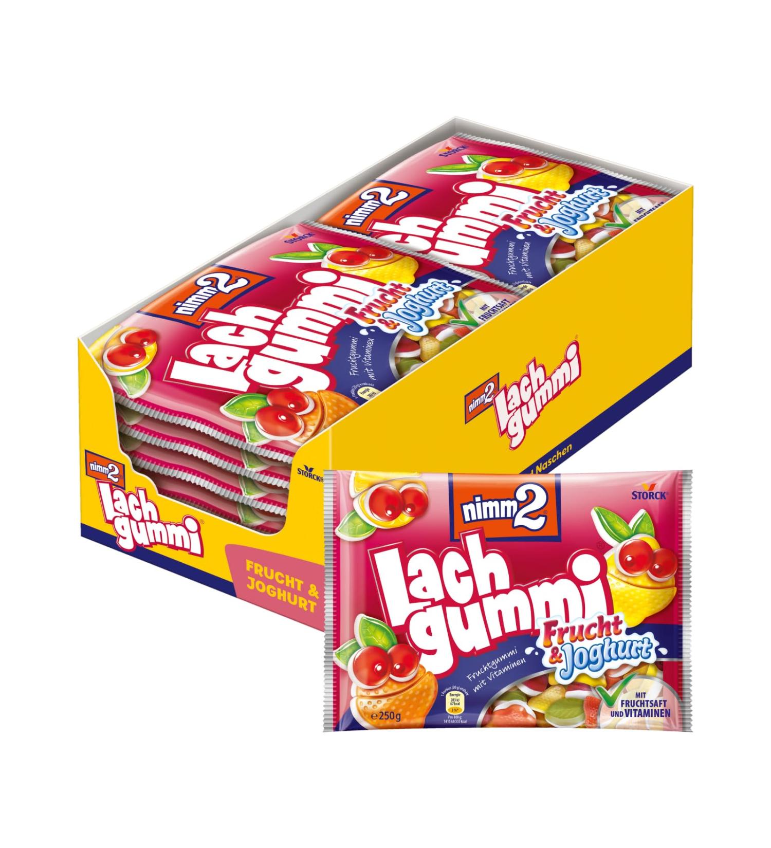 Nimm2 Lachgummi Fruit & Yoghurt 14 x 250g | Delicious Fruit Gum with Juice & Vitamins Shop Now! - Buy Online on GoSupps.com