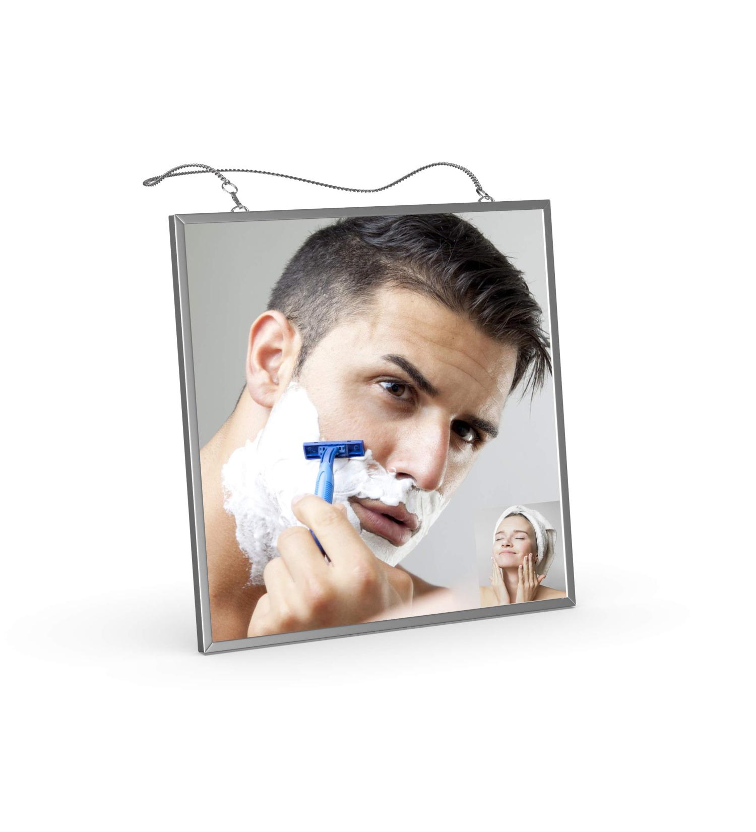 Liootech Fogless Shaving Shower Mirror - Ultra-Thin 6.7 inch Metal Frame - Fog Free with 2 Stainless Steel Chains - Buy Online on GoSupps.com