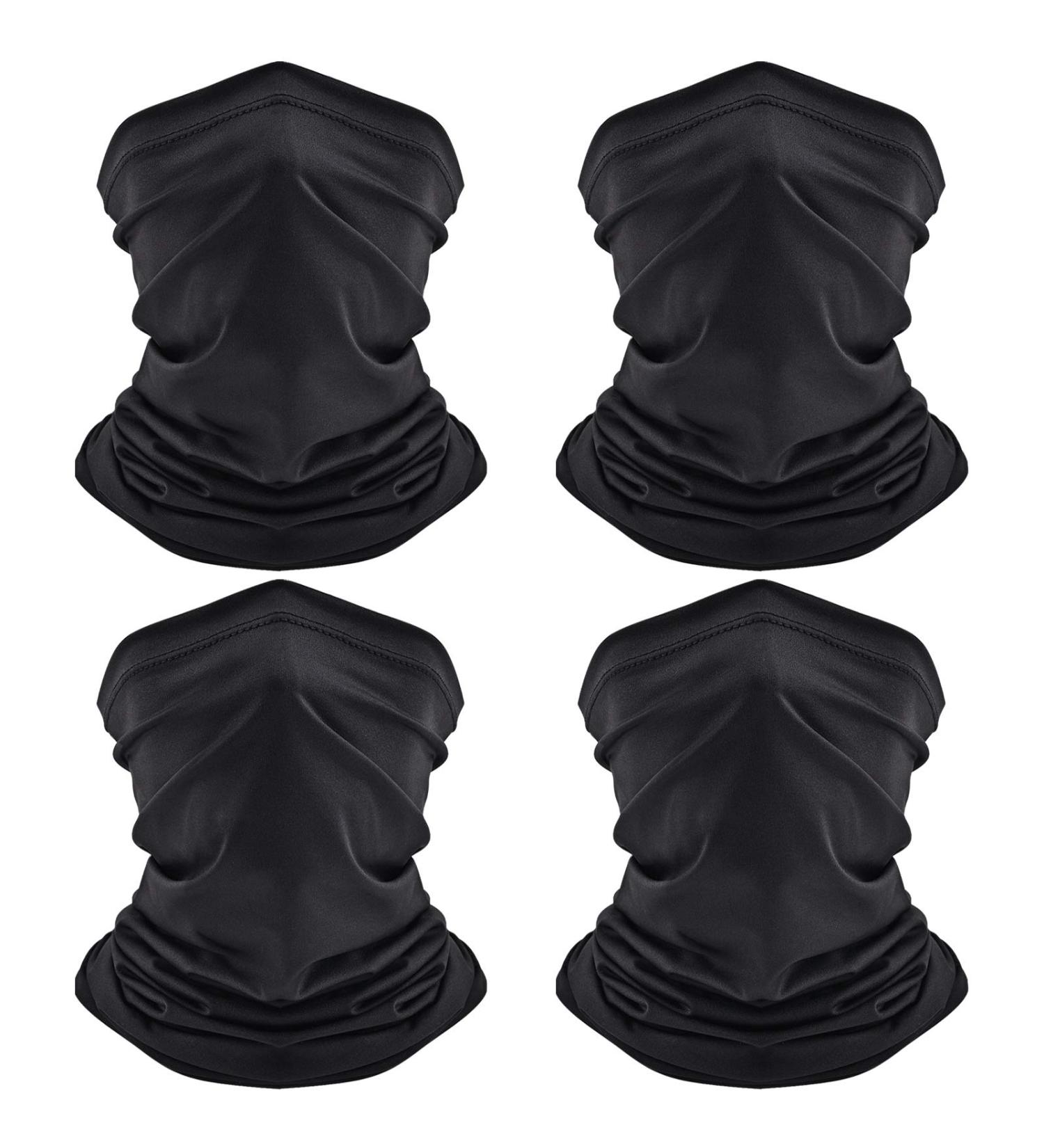 Qhui Multifunctional Hose Scarf - 4 Pack Neckerchief for Men & Women | Breathable Quick-Drying Sun Protection for Motorcycle Running & Cycling - Buy Online on GoSupps.com