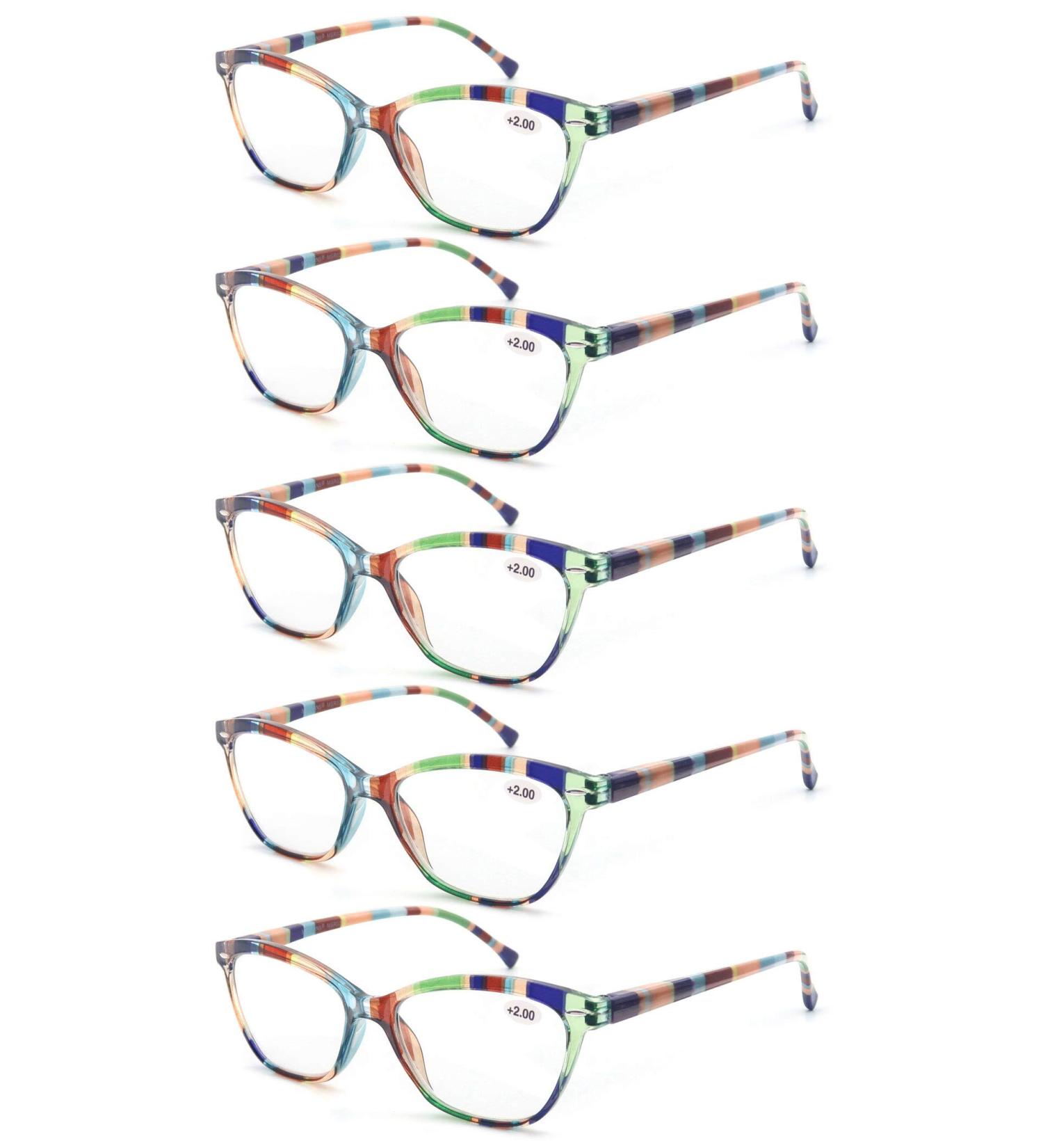 MODFANS 5 Pack Women's Reading Glasses 1.0 - Stylish Comfortable & High Quality Reading Aid +1.00 - Buy Online on GoSupps.com