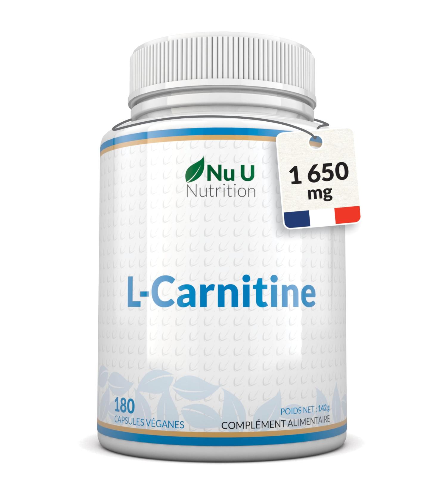 L-Carnitine Complex 1 650mg - 180 High Potency Vegan Capsules - With Riboflavin Biotin Chromium Vitamin D B3 & B6 - L Carnitine Tartrate Supplement - Made in Europe - Nu U Nutrition - Buy Online on GoSupps.com