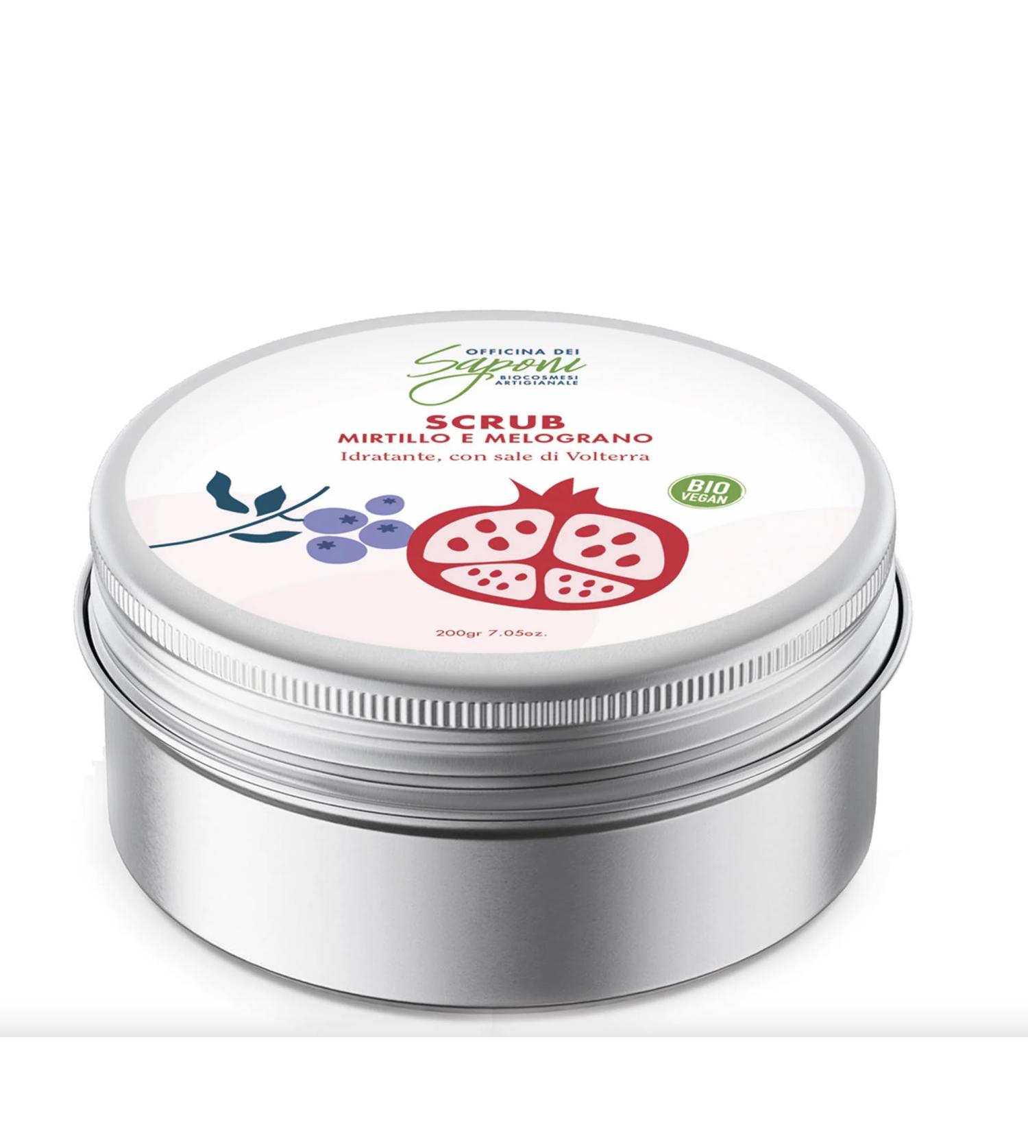 Officina dei Saponi Organic Body Scrub Blueberry and Pomegranate 100% Natural Vegan 200g