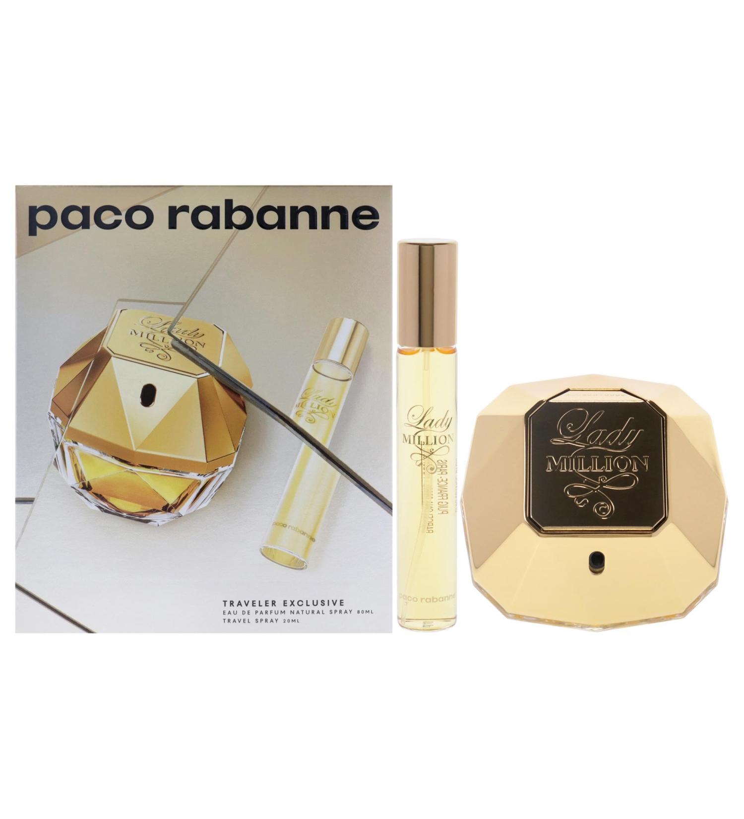Paco Rabanne Lady Million for Women - 2 Pc Gift Set 2.7oz EDP Spray 0.68oz EDP Travel Spray - Buy Online on GoSupps.com