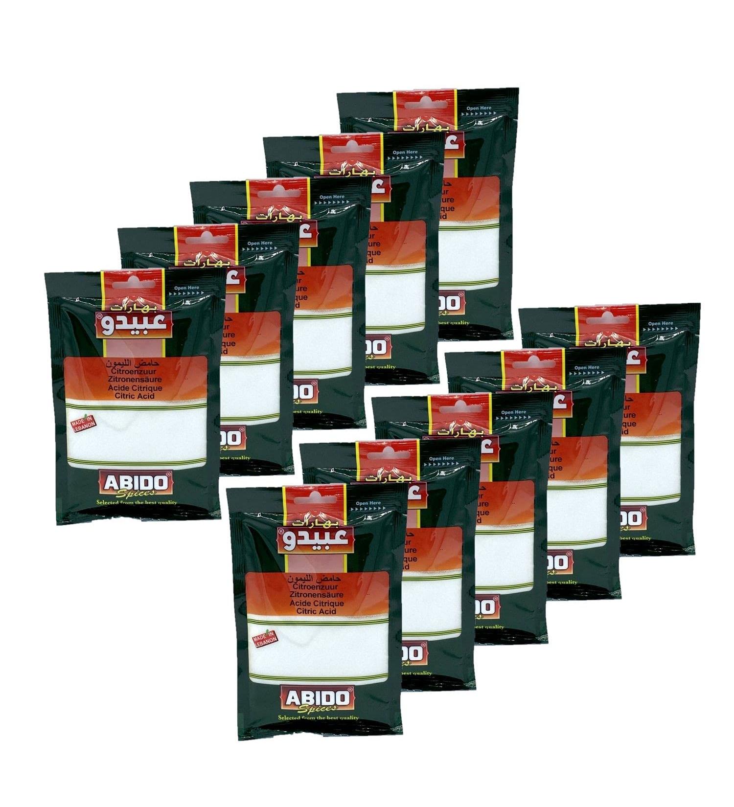 Lot 10x Citric acid - Abido - 100g sachet
