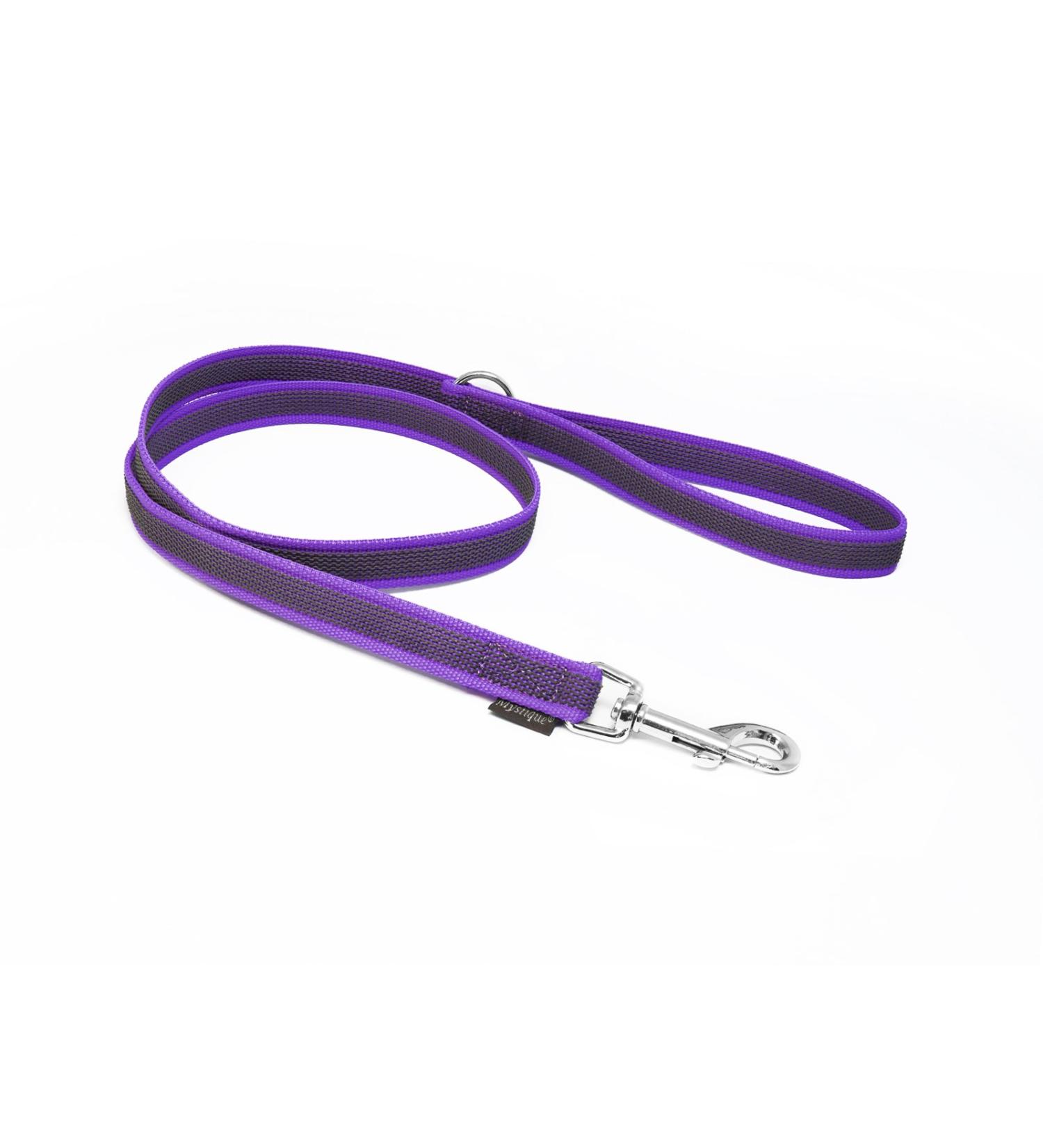 Mystique Rubberized Leash 20mm with Hand Loop Standard Carabiner purple 1m 1m purple