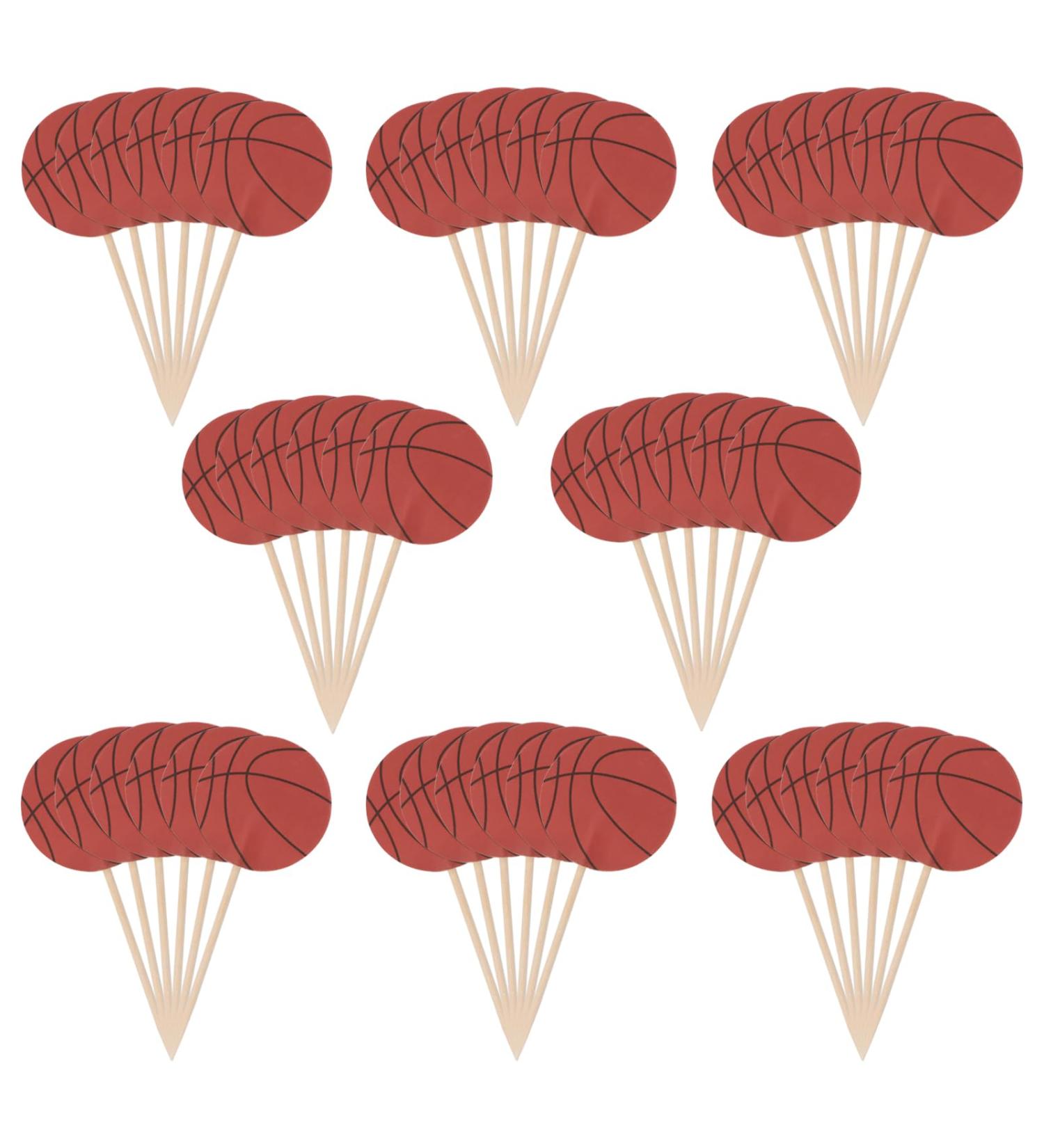 Honbay 48PCS Sports Theme Cupcake Toppers Double Sided Basketball Cupcake Toppers Cake Picks for Birthday Wedding Party Decorations Supplies - Buy Online on GoSupps.com