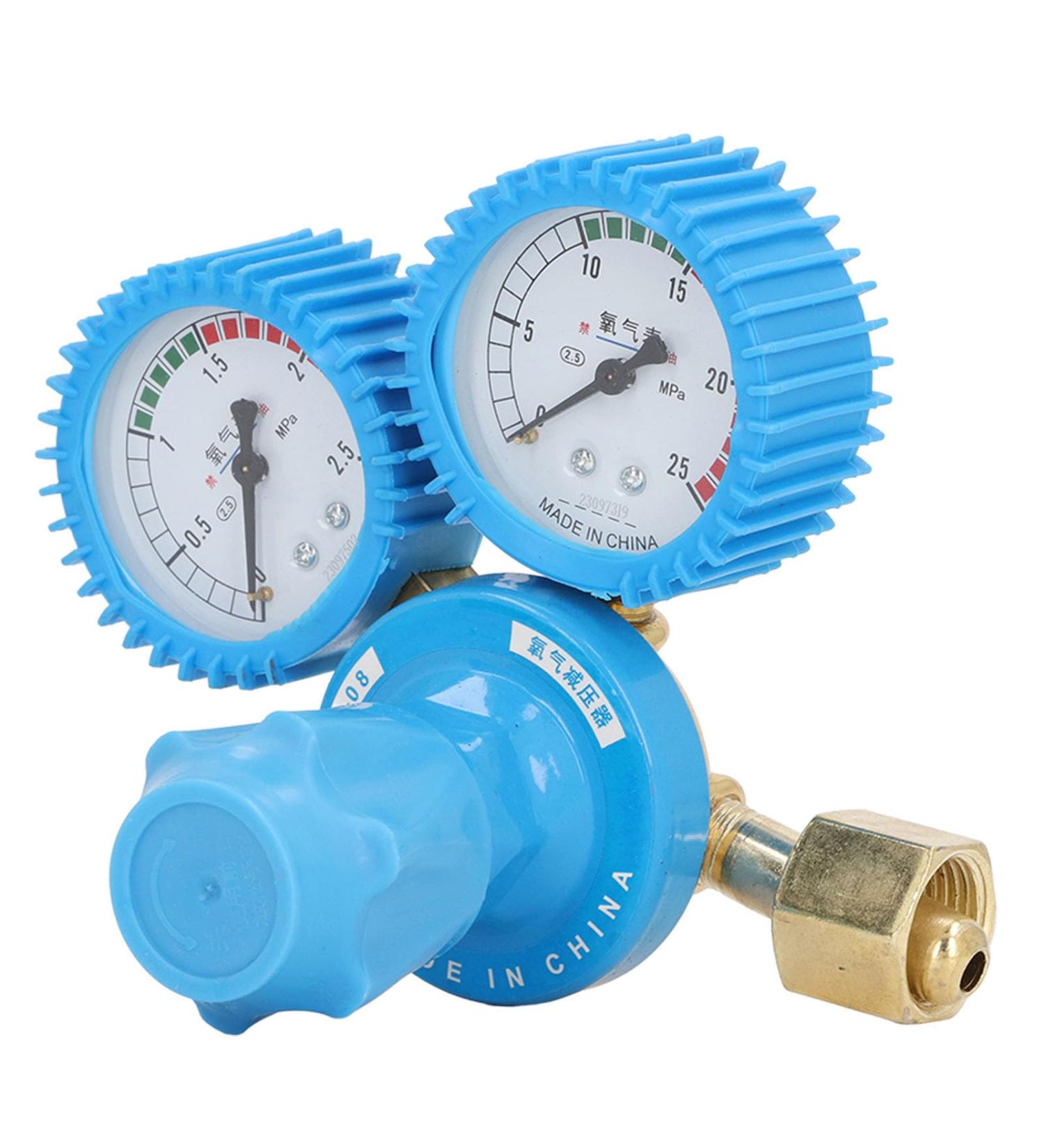 Oxygen Regulator 0-25MPa 0-2.5MPa Dual Display Heavy Duty Handle Oxygen Regulator HVAC Oxygen Tank Regulator Gauge for Chemical Healthcare - Buy Online on GoSupps.com