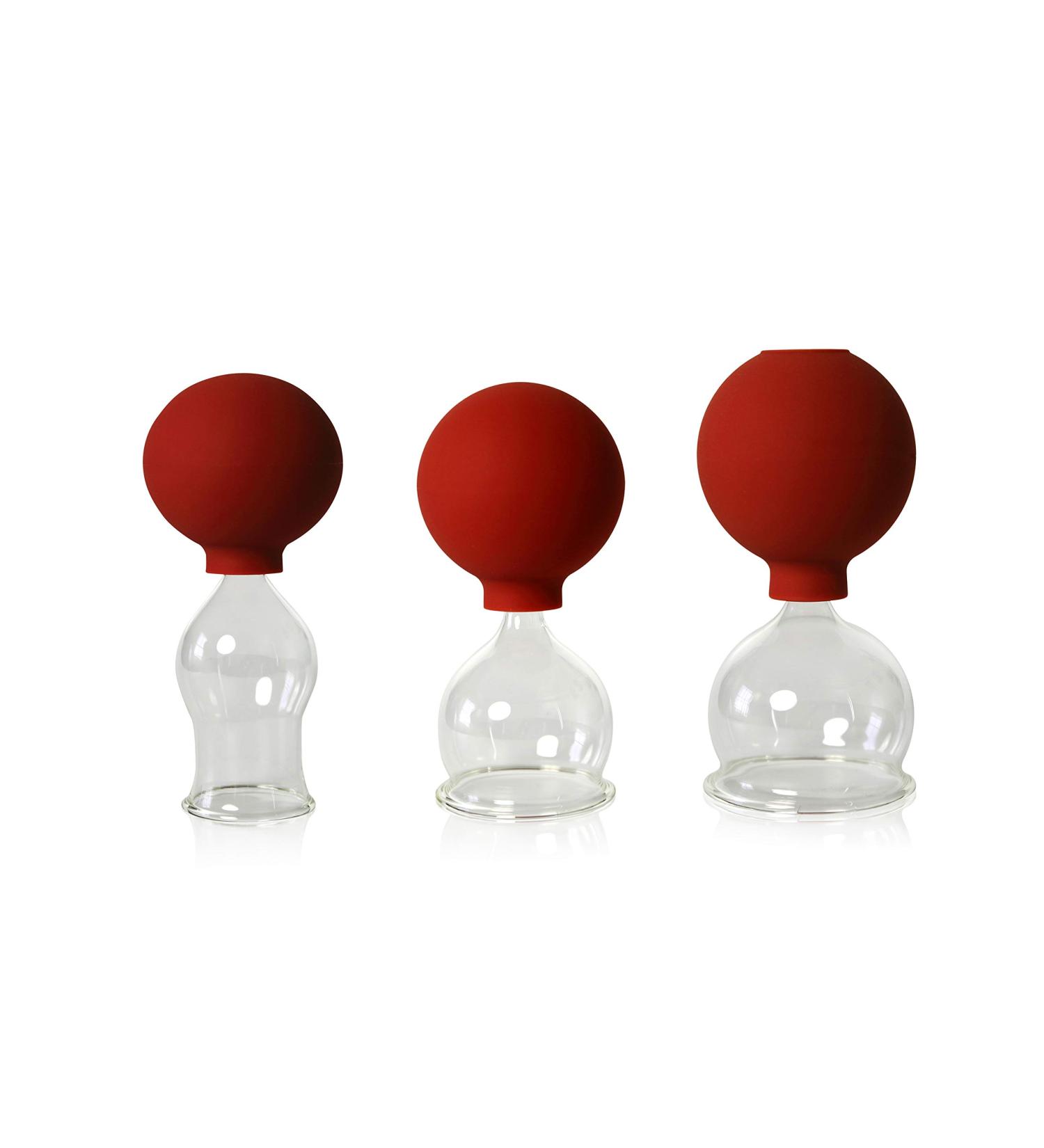 Shop Lauschaer Glass Cupping Set - 3 Professional Hand-Blown Glass Cups (35-45-55mm) for Medical and Fireless Cupping - Buy Online on GoSupps.com