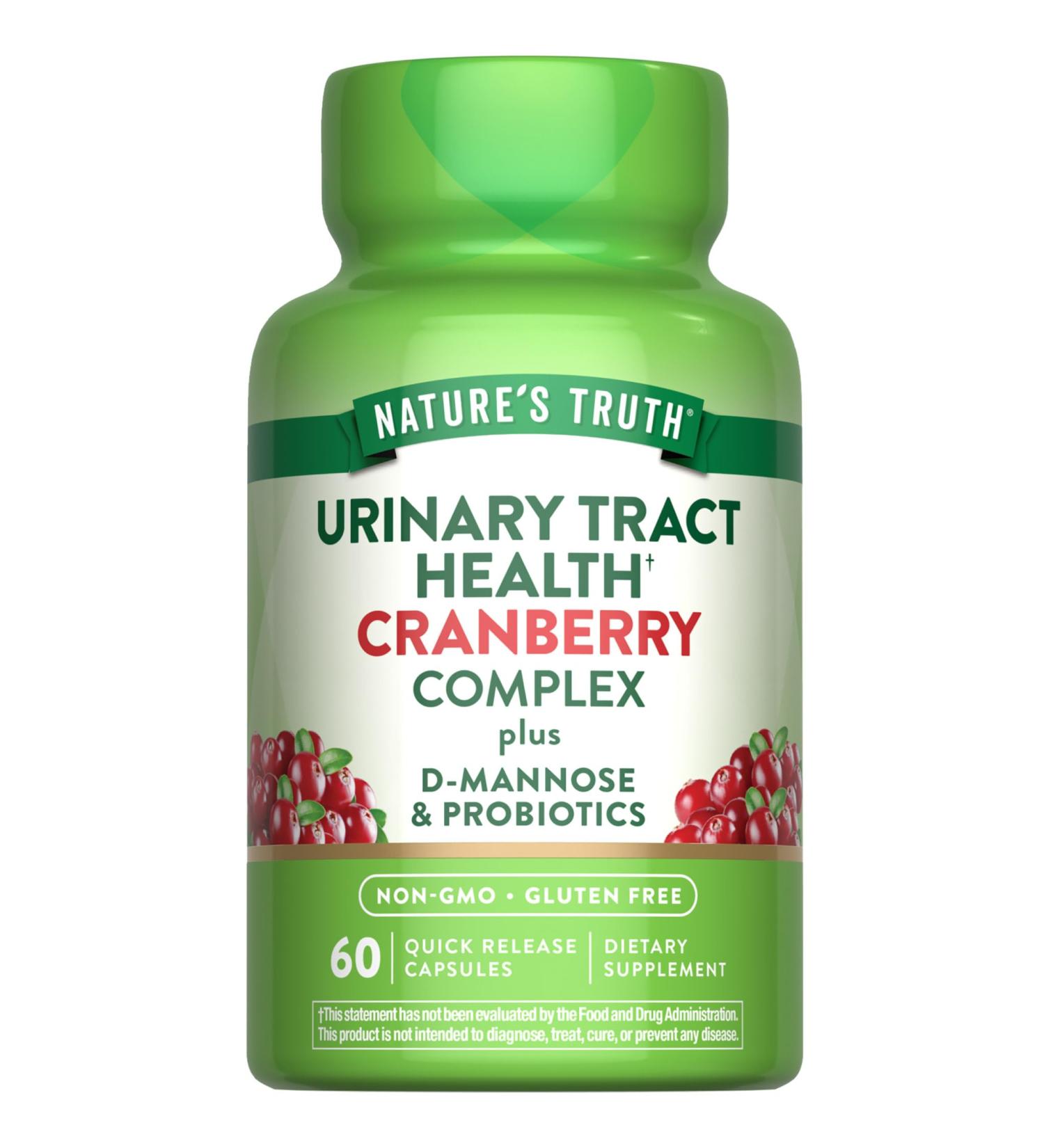 Nature's Truth Cranberry Pills | 60 Capsules | Plus D-Mannose & Probiotics | Supports Urinary Tract Health | Non-GMO & Gluten Free Supplement - Buy Online on GoSupps.com