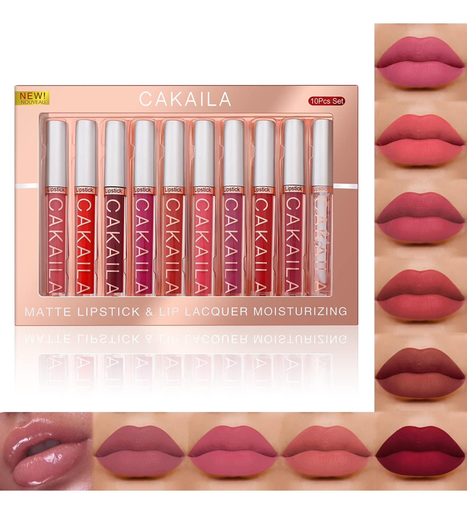 Buy 10 Colors Nude Matte Lip Gloss Set - Waterproof Non-Stick Liquid Lipstick for All-Day Wear - Buy Online on GoSupps.com