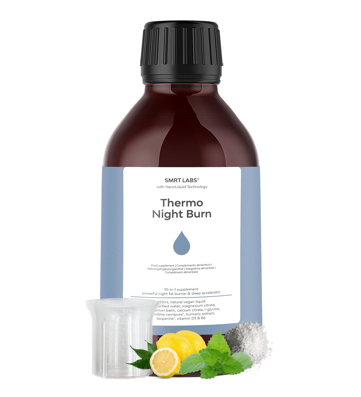 L Carnitine Thermo Night Burn: Liquid Nighttime Fat Burner for Fast Weight Loss - Caffeine-Free & Natural Formula for Women and Men - Buy Online on GoSupps.com