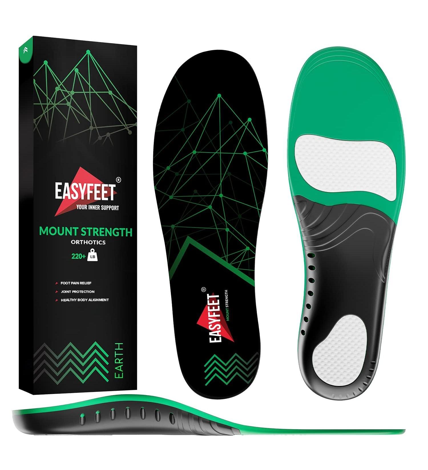 2023 Plantar Fasciitis Strong Arch Support Insoles - Men Women (S 6-7.5) - Orthotic High Arch Relief for Flat Feet - Heavy Duty Work Boot Shoe Insert - Black - Buy Online on GoSupps.com