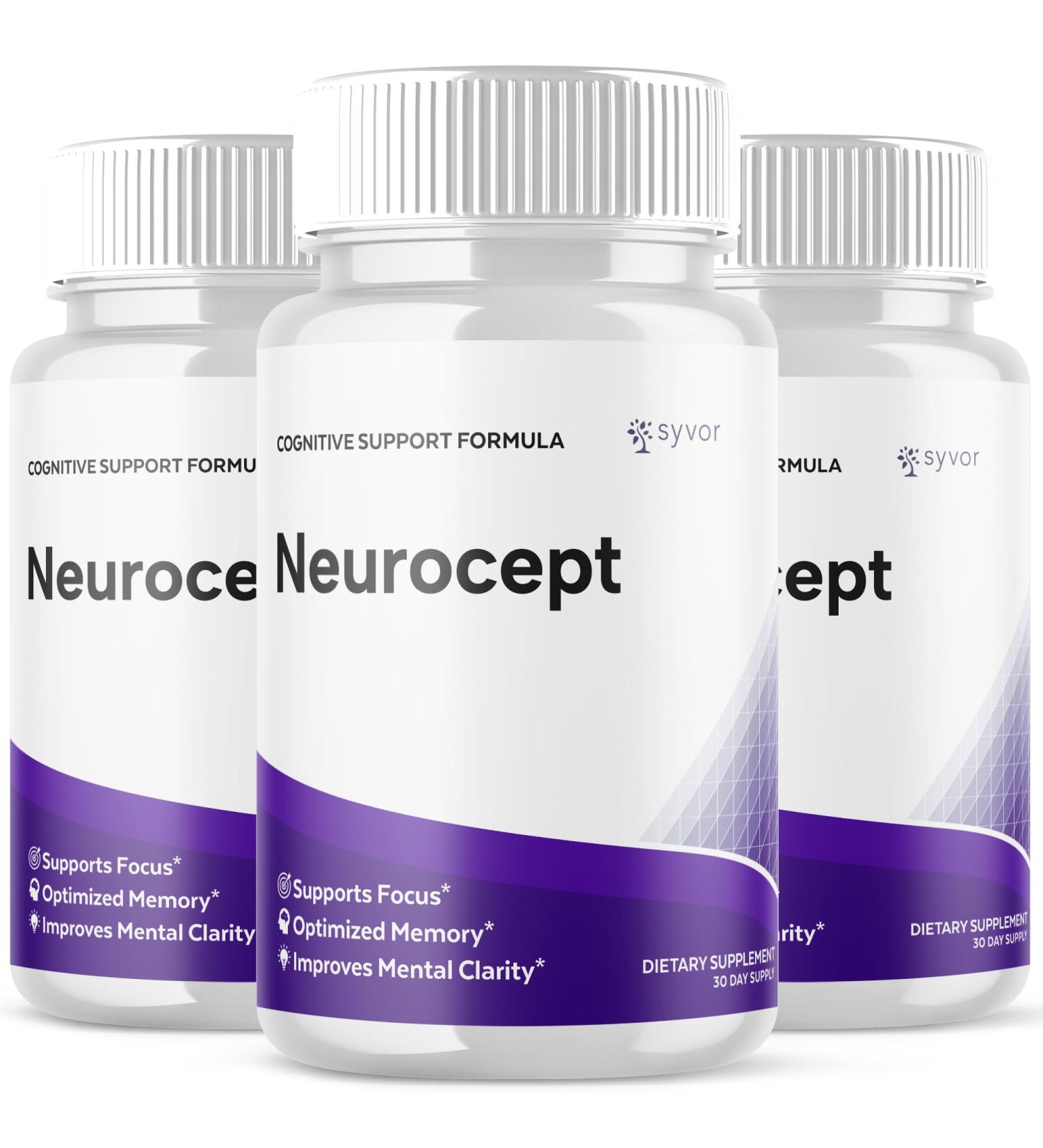 (3 Pack) Neurocept Capsules Official Neurocept Brain Supplement Pills with All Natural Ingredients Advanced Formula Support Pills with Max Strength Premium Vitamins for Women & Men (180 Capsules) - Buy Online on GoSupps.com