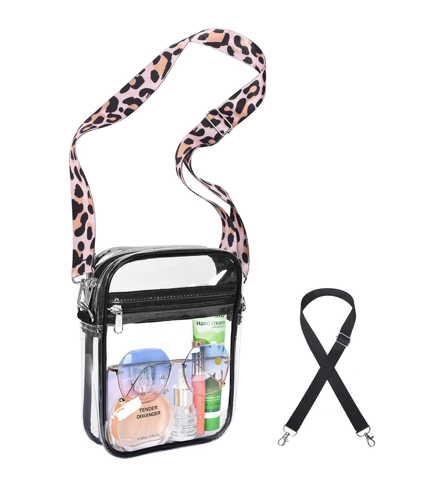 Clear Stadium Approved Crossbody Bag for Women & Men - Transparent PVC Messenger Handbag for Concerts & Events - Buy Online on GoSupps.com