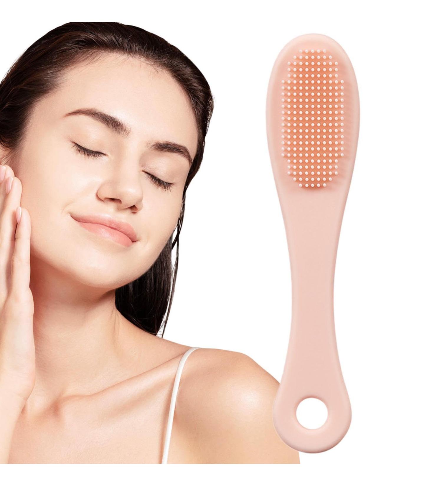 Silicone Facial Scrubber | Handheld Finger Gentle Facial Scrubber | Space Saving Face Wash Brush for Travel Soft Face Cleansing Brush for Cleansing Rowces Lotus Root Powder - Buy Online on GoSupps.com