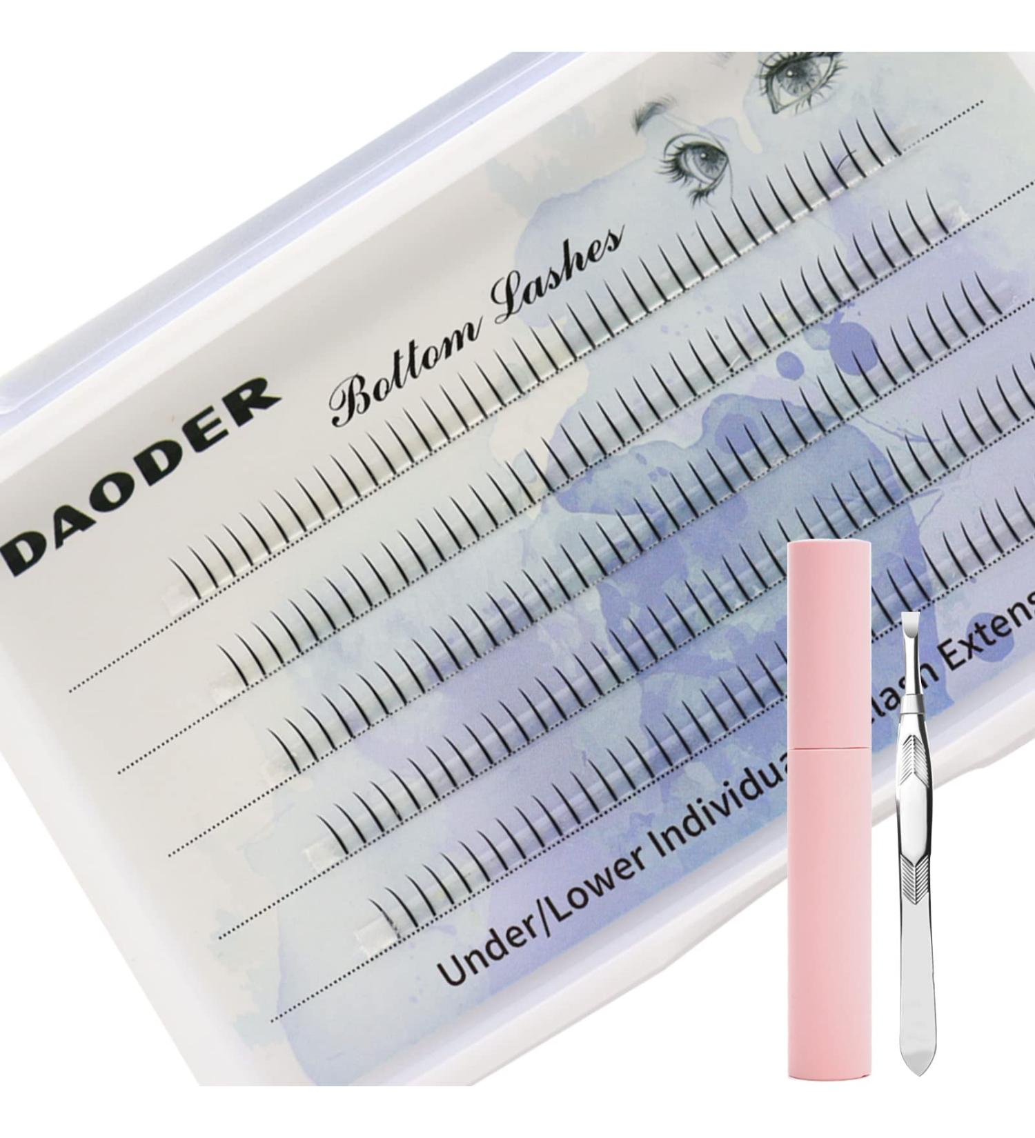 DAODER 6mm Bottom Lashes Extension Kit with Glue & Applicator - 200pcs (Fairy Bottom Lashes) - Buy Online on GoSupps.com
