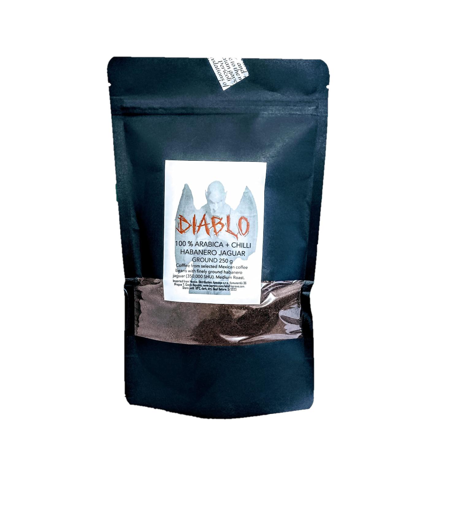 Caf moulu 100% Diablo Arabica avec Habanero Jaguar 250g - Buy Online on GoSupps.com