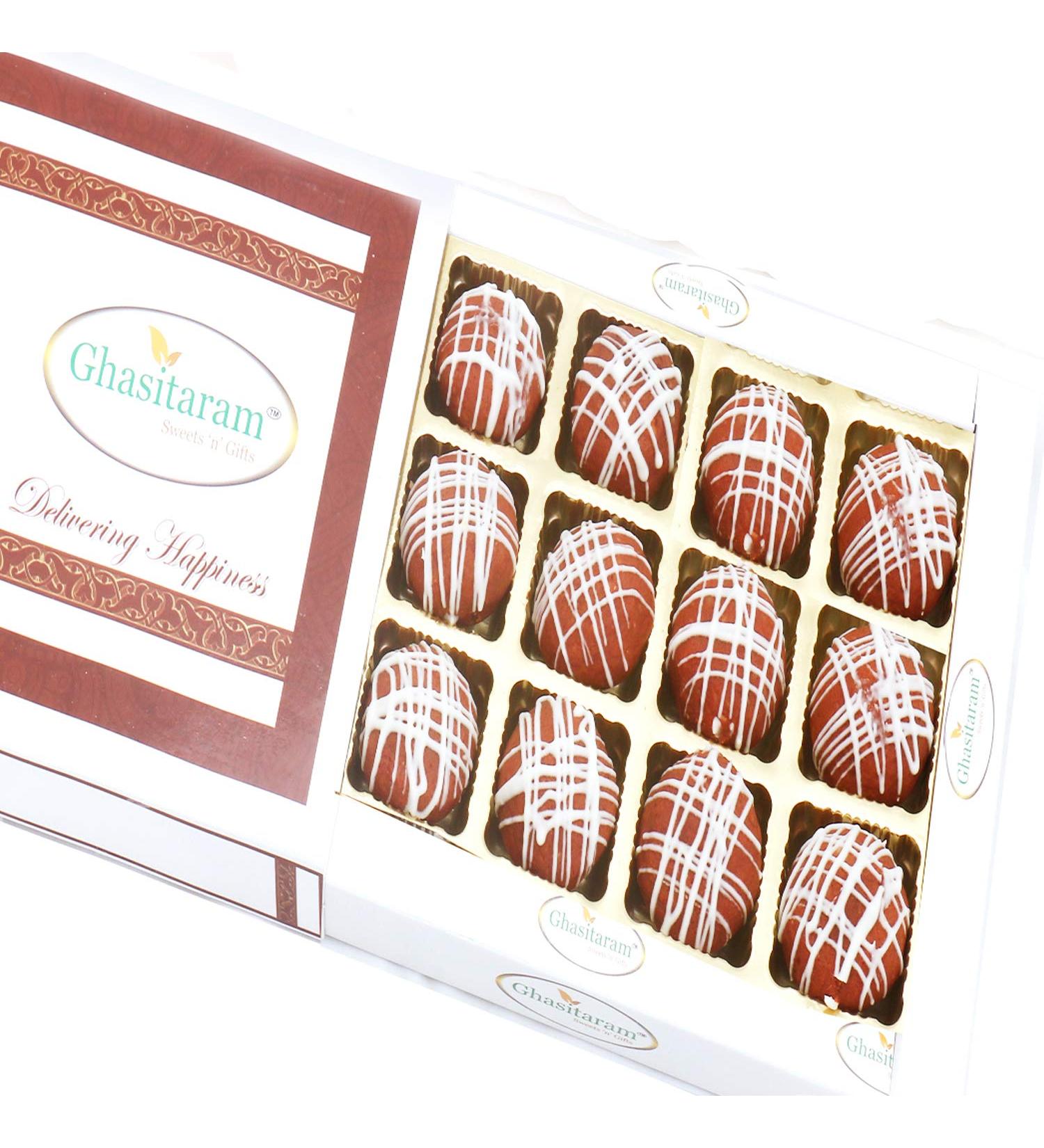Ghasitaram Gifts Diwali Gifts Sweets- Ghasitaram's Kaju Choco Balls in White Box - Buy Online on GoSupps.com