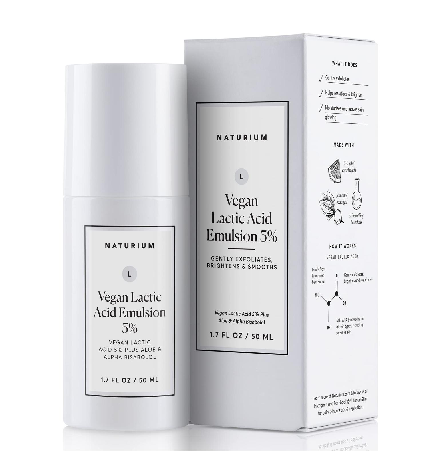 Naturium Vegan Lactic Acid Emulsion 5% - Anti-Aging Skin Treatment with Aloe & Alpha Bisabolol 1.7 oz - Shop Internationally - Buy Online on GoSupps.com