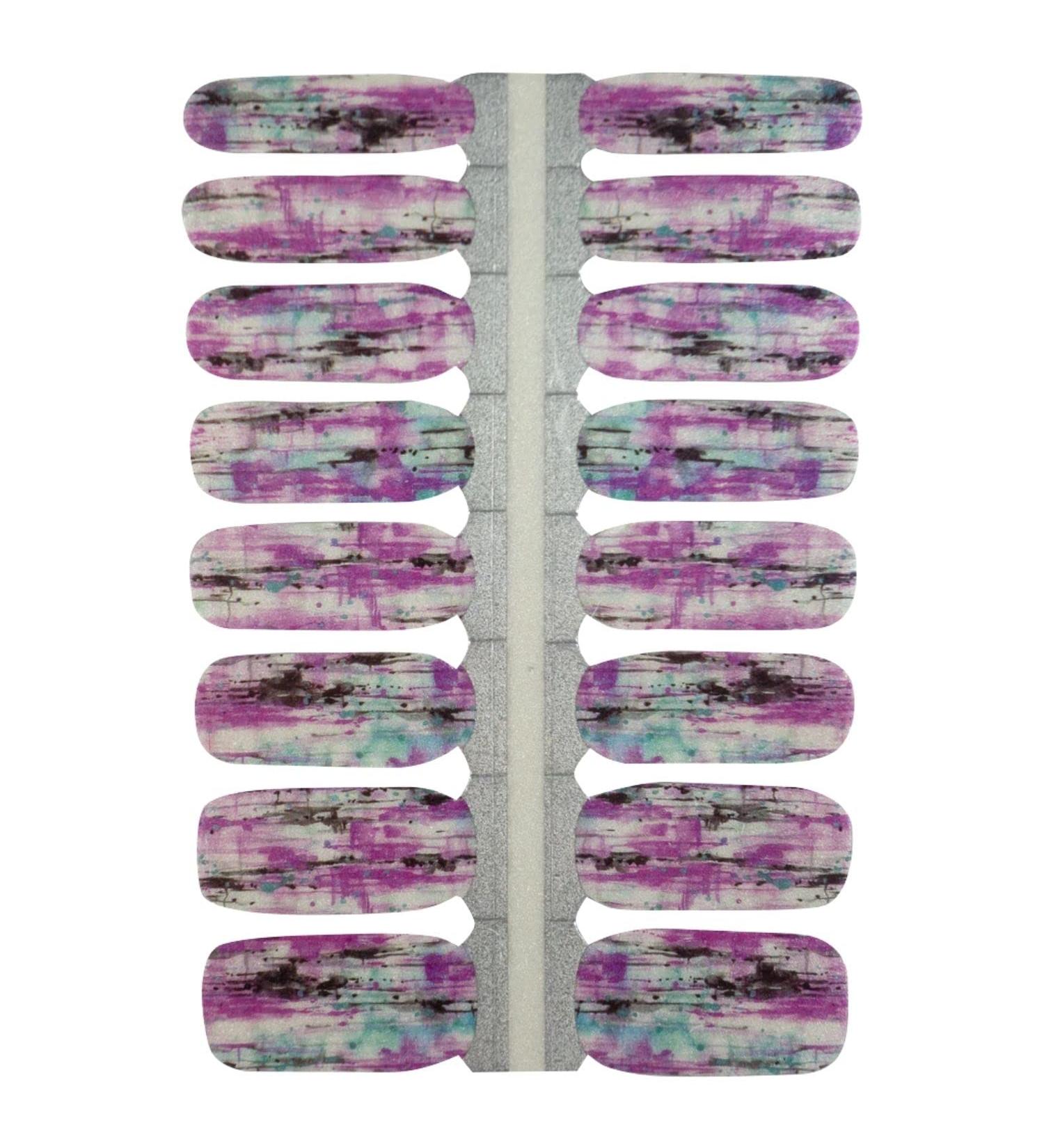 My nails nail foils abstract I 16 Ultra-thin nail polish strip pattern/purple i self-adhesive premium nail art wraps i adheres to natural and lacquered acrylic gel & shellac nails