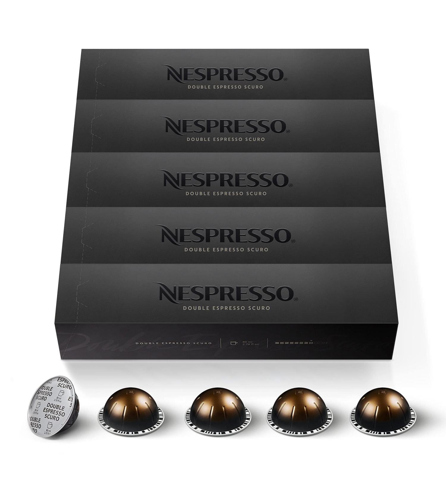 Nespresso Nespresso Vertuo 50 Scuro Coffee Capsules Intensity 11 For Double Espresso 80 ml (5 packs of 10)