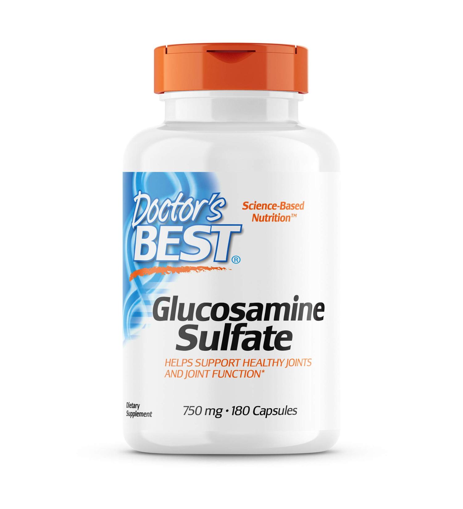 Doctor's Best Glucosamine Sulfate 750 mg - 180 Capsules for Joint Health - Buy Online on GoSupps.com