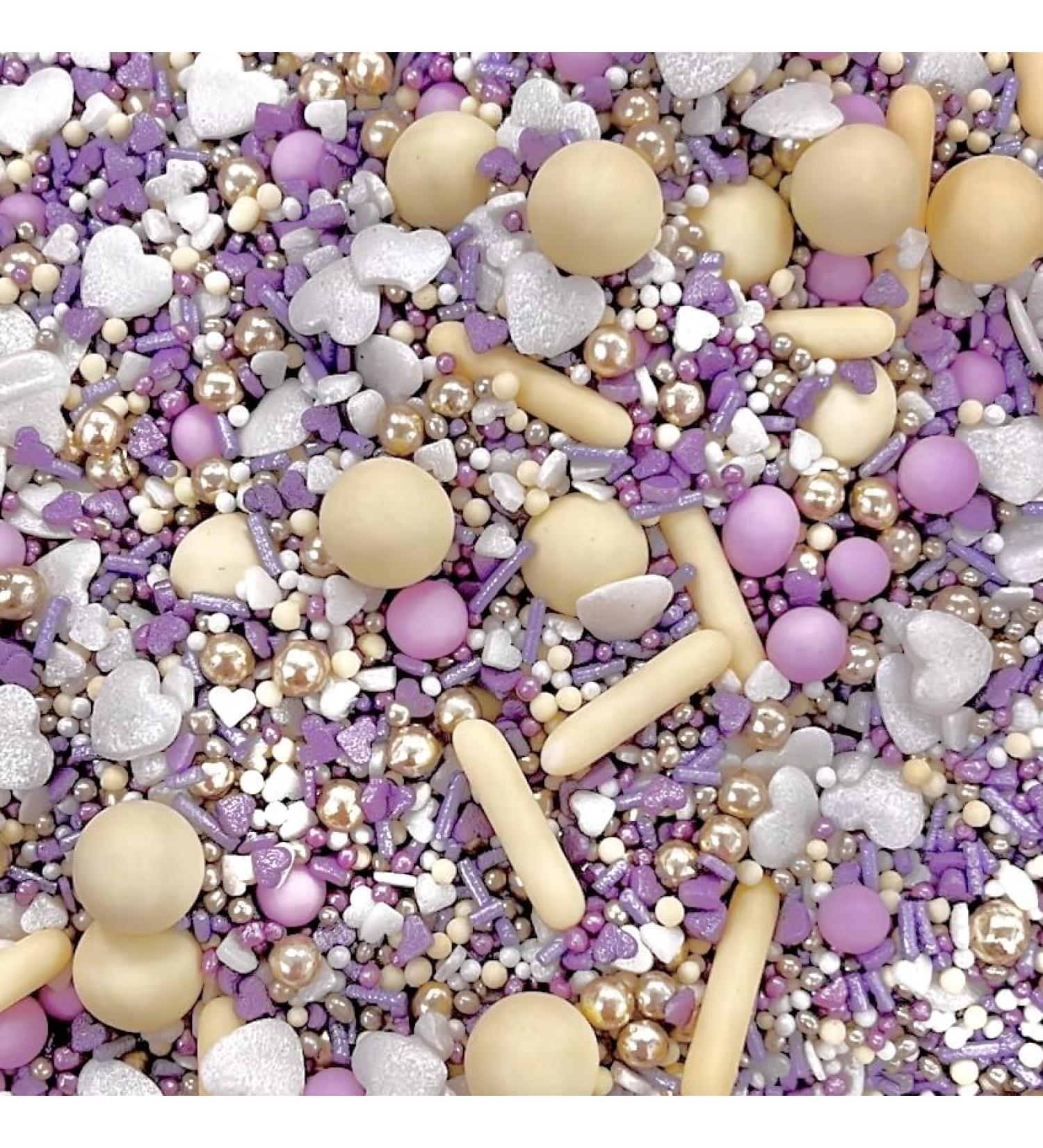 Easter Lilac yellow white purple gold baby shower daisy sprinkles for cupcake cookies cake toppers pearls balls edible 100s and 1000s spring decoration cake cupcake topper DAISY QUEEN