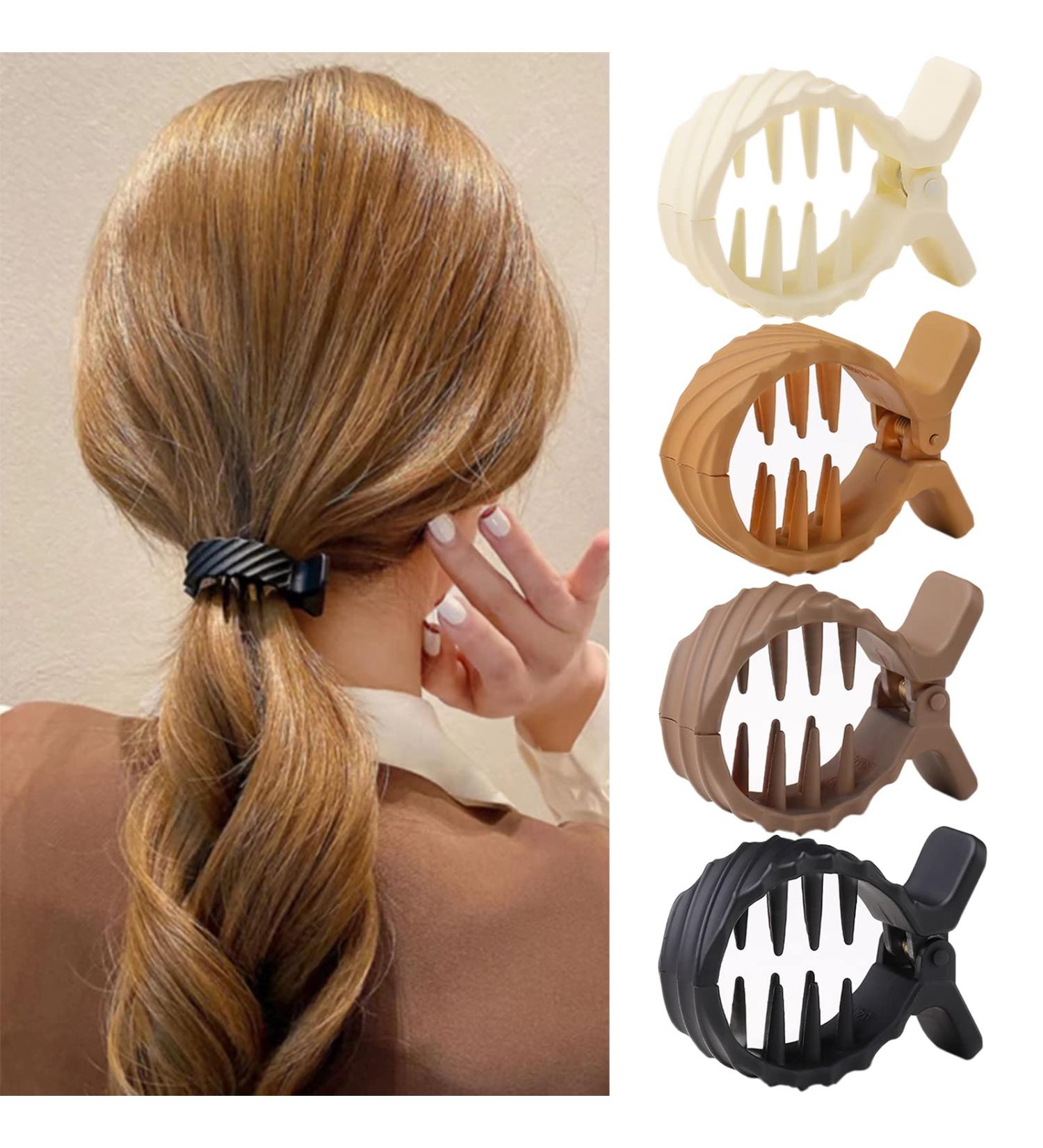 Premium Twill High Ponytail Gripper Hair Clips for Women - 4 Pcs Set | Hairpin Shark Clips for Thick Long Hair | Hair Accessories - Buy Online on GoSupps.com