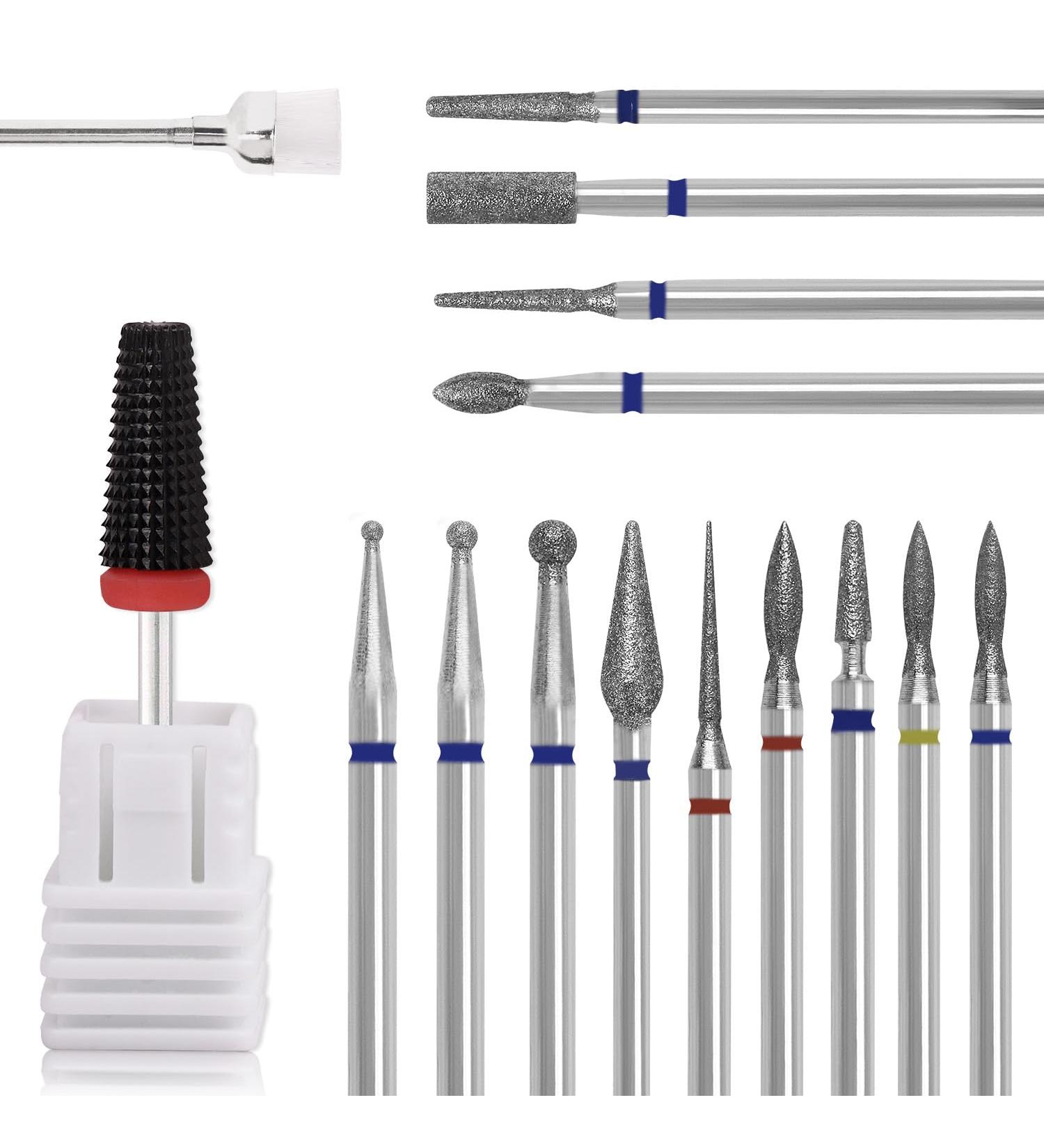 15Pce Nail Drill Bit Set with 1 Black 5 in 1 Ceramic Nail Drill Bit 3/32'' Ceramic Carbide Drill Bits for Nails Bits for Nail Drill for Acrylic Gel Nails Manicure Pedicure and Cuticle Remover - Buy Online on GoSupps.com