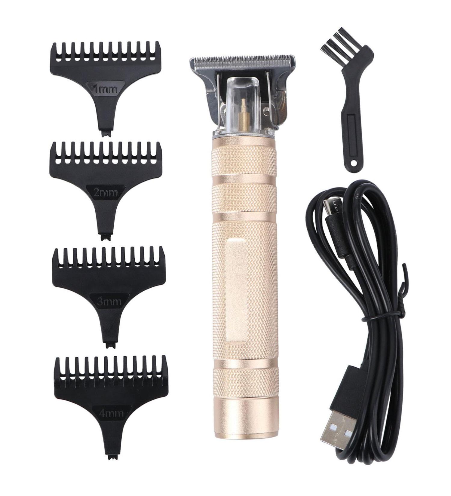 minkissy Men Hair Clippers Trimmer Mustache Hair Edgers for Men Cordless Hair Trimmer Mens Nose Trimmer Beard Trimmers Electric Haircut Supplies Hairdressing Tool Man Carved 14.5X4.2X2.5cm Golden